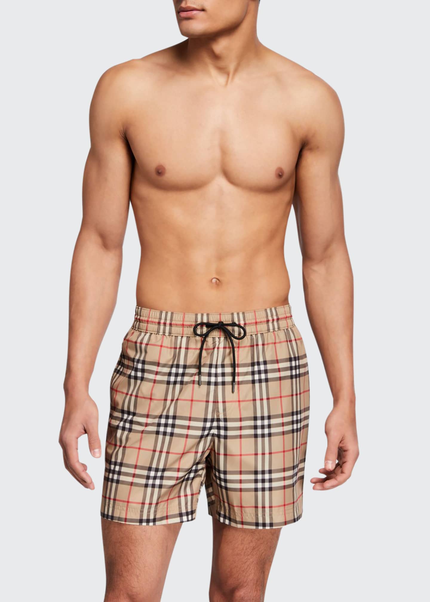 burberry guildes check swim trunks