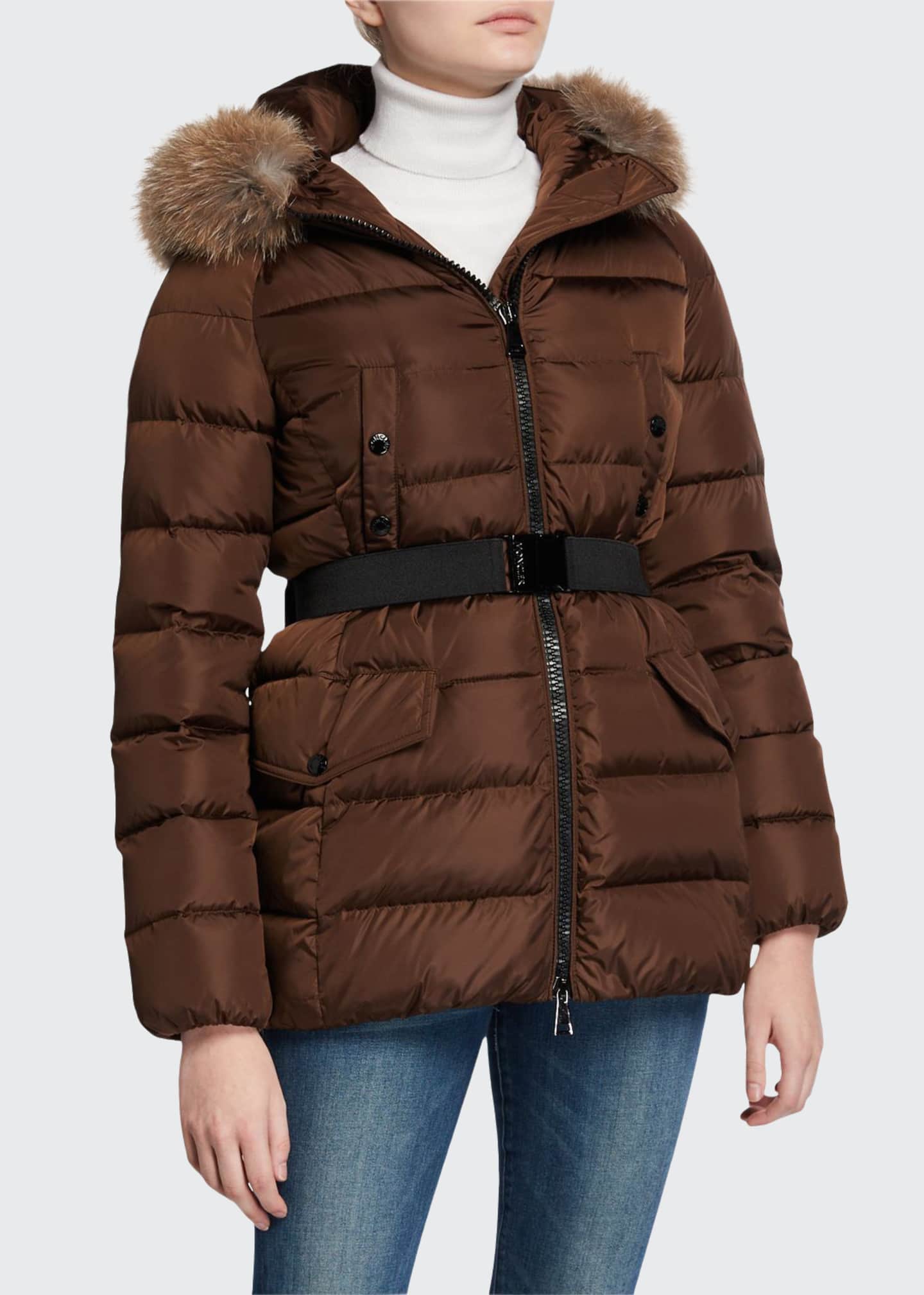 womens moncler fur hood coat