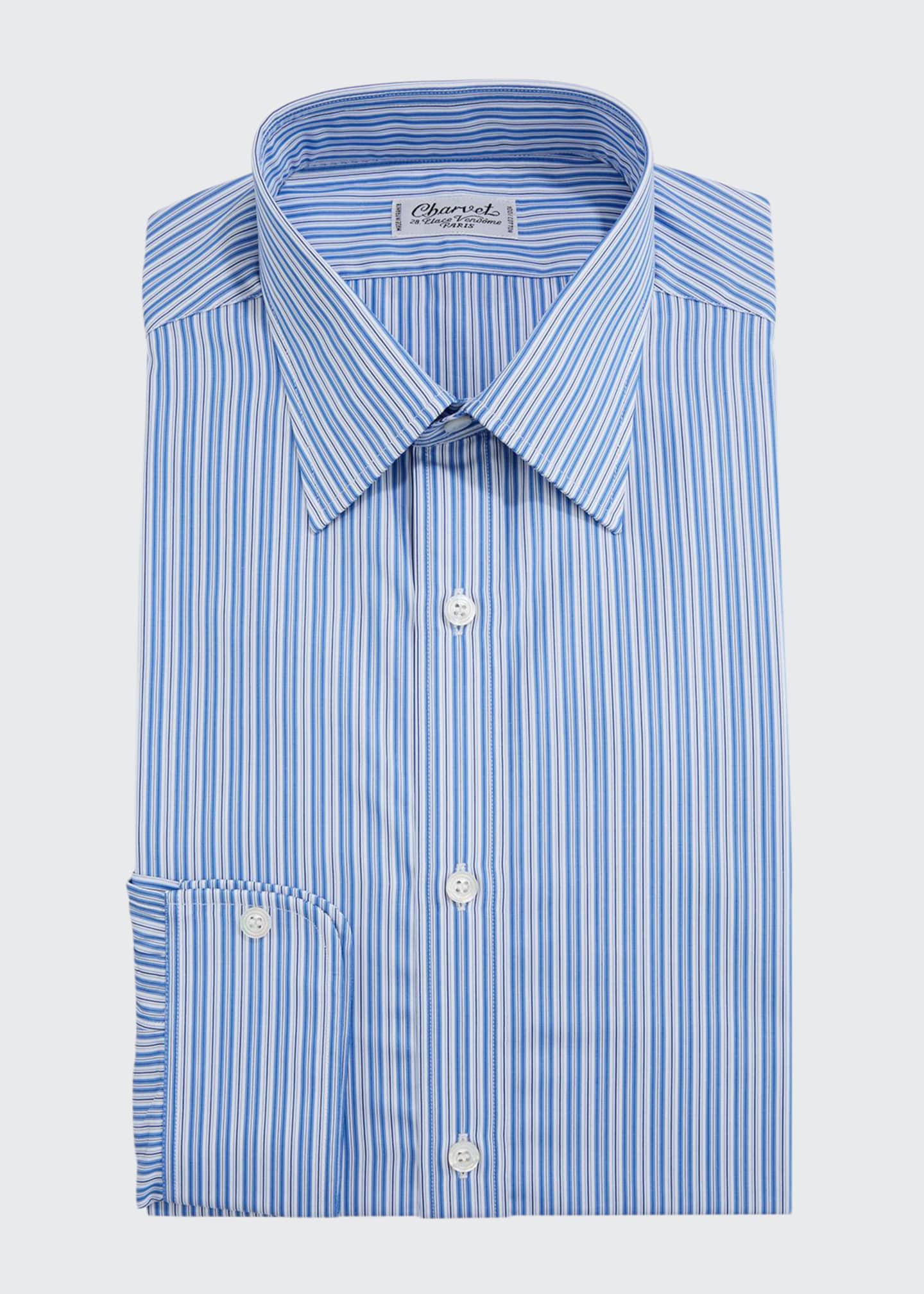 Charvet Men's ShadowStripe Cotton Dress Shirt Bergdorf Goodman
