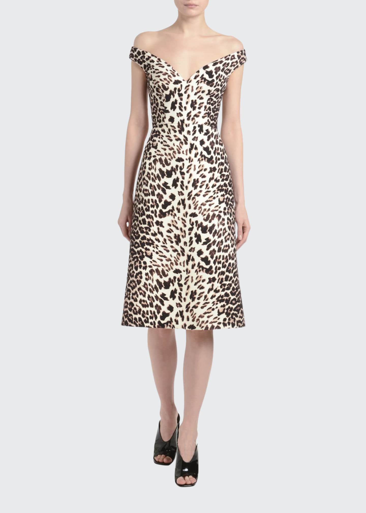 leopard dress off the shoulder
