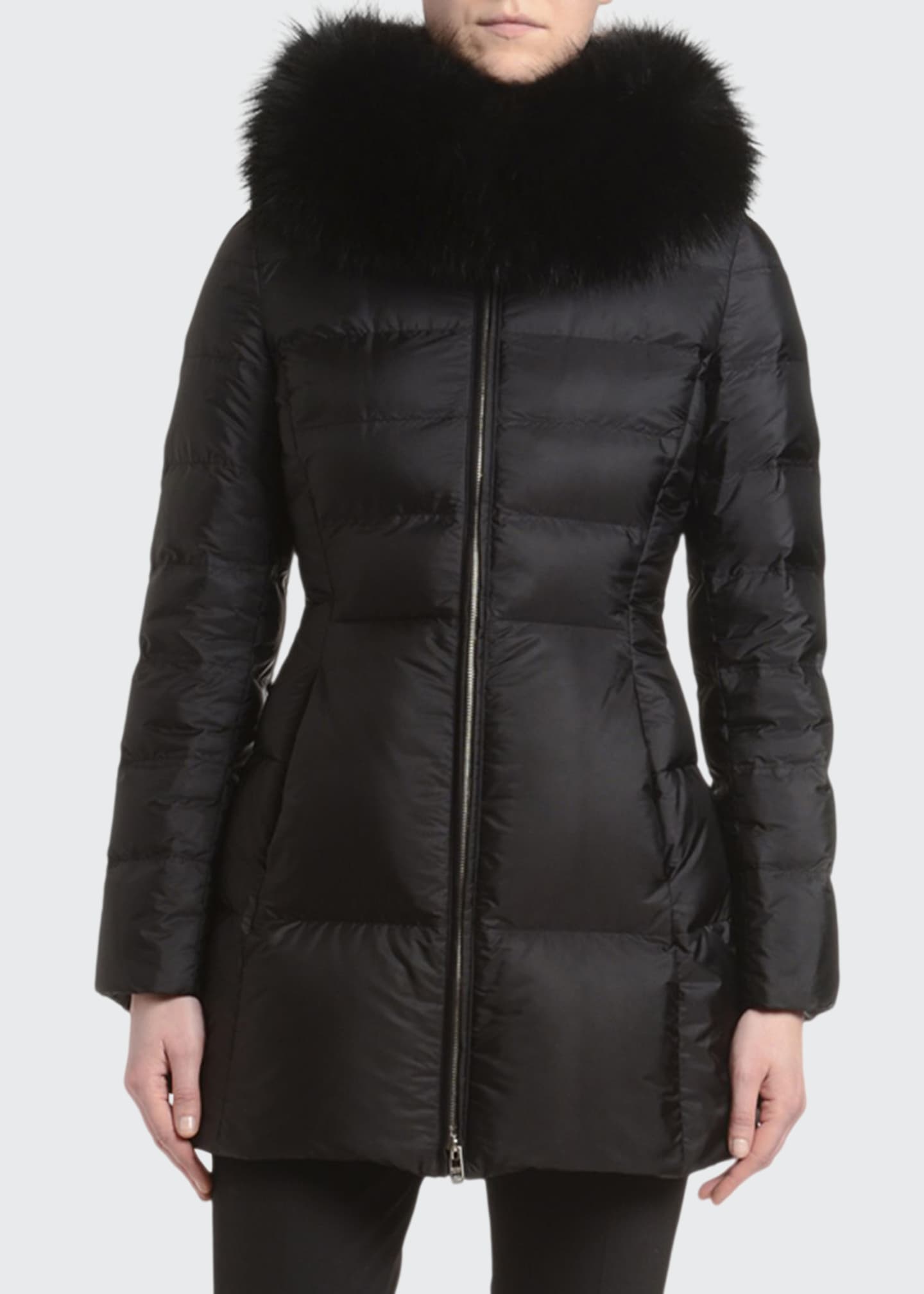 puffer jacket fur trim