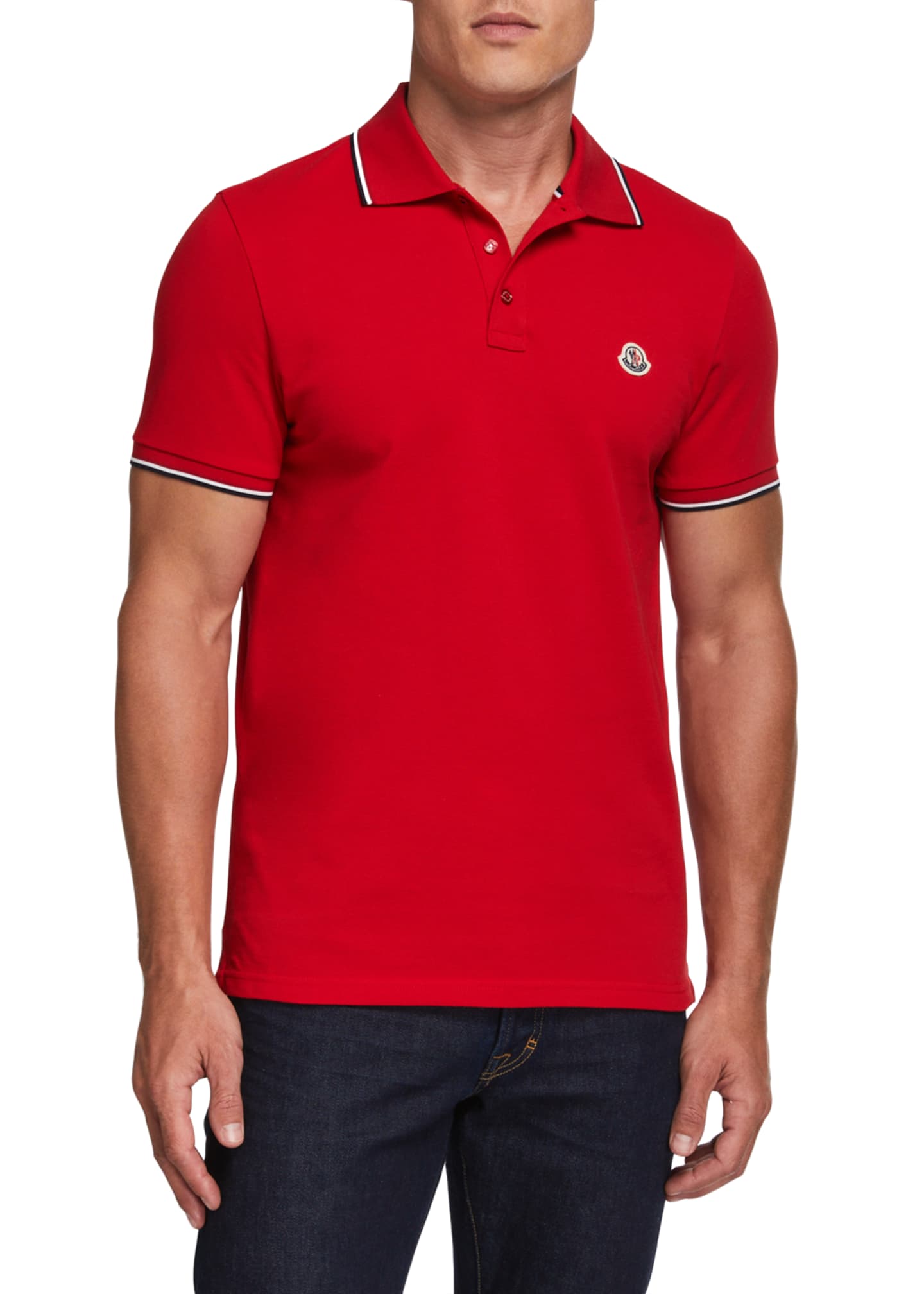 mens red moncler polo