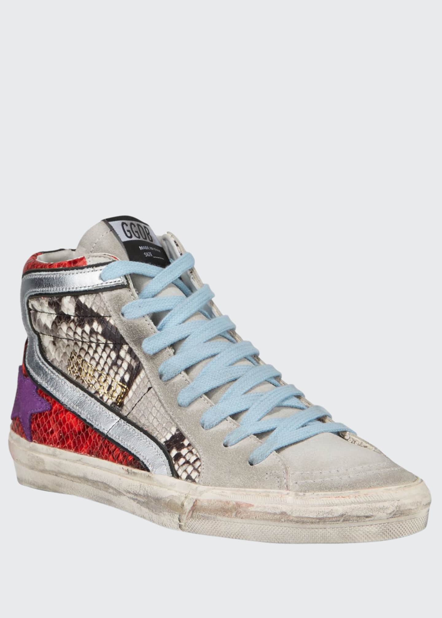 snake print high top sneakers