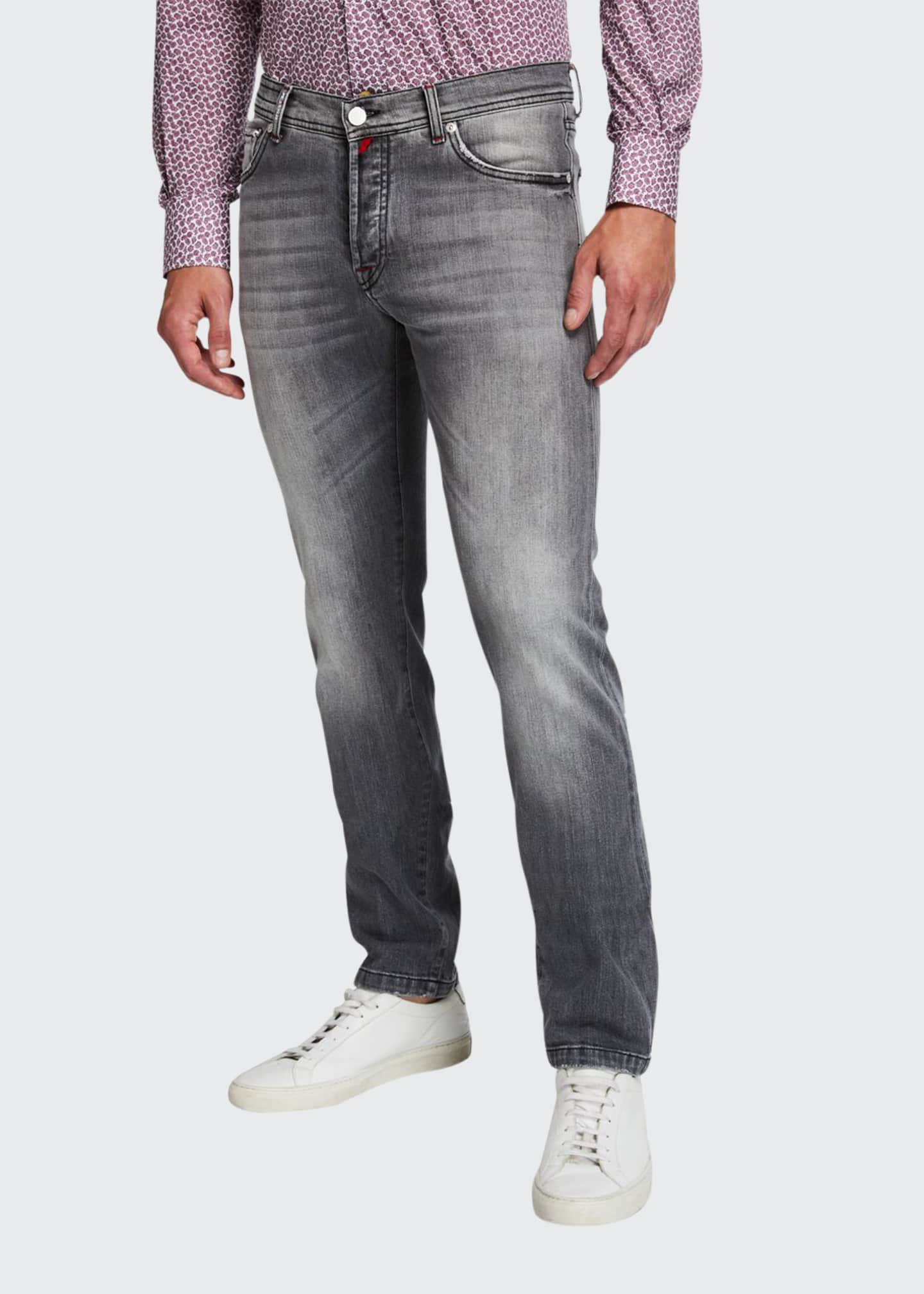 men's gray distressed jeans