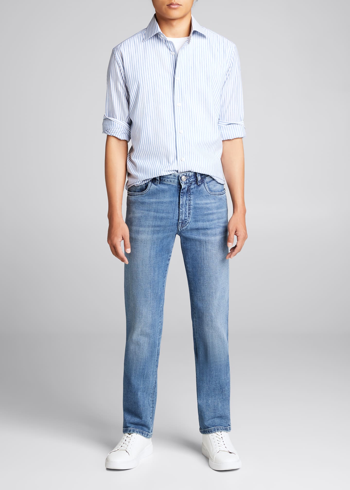 medium wash straight leg jeans