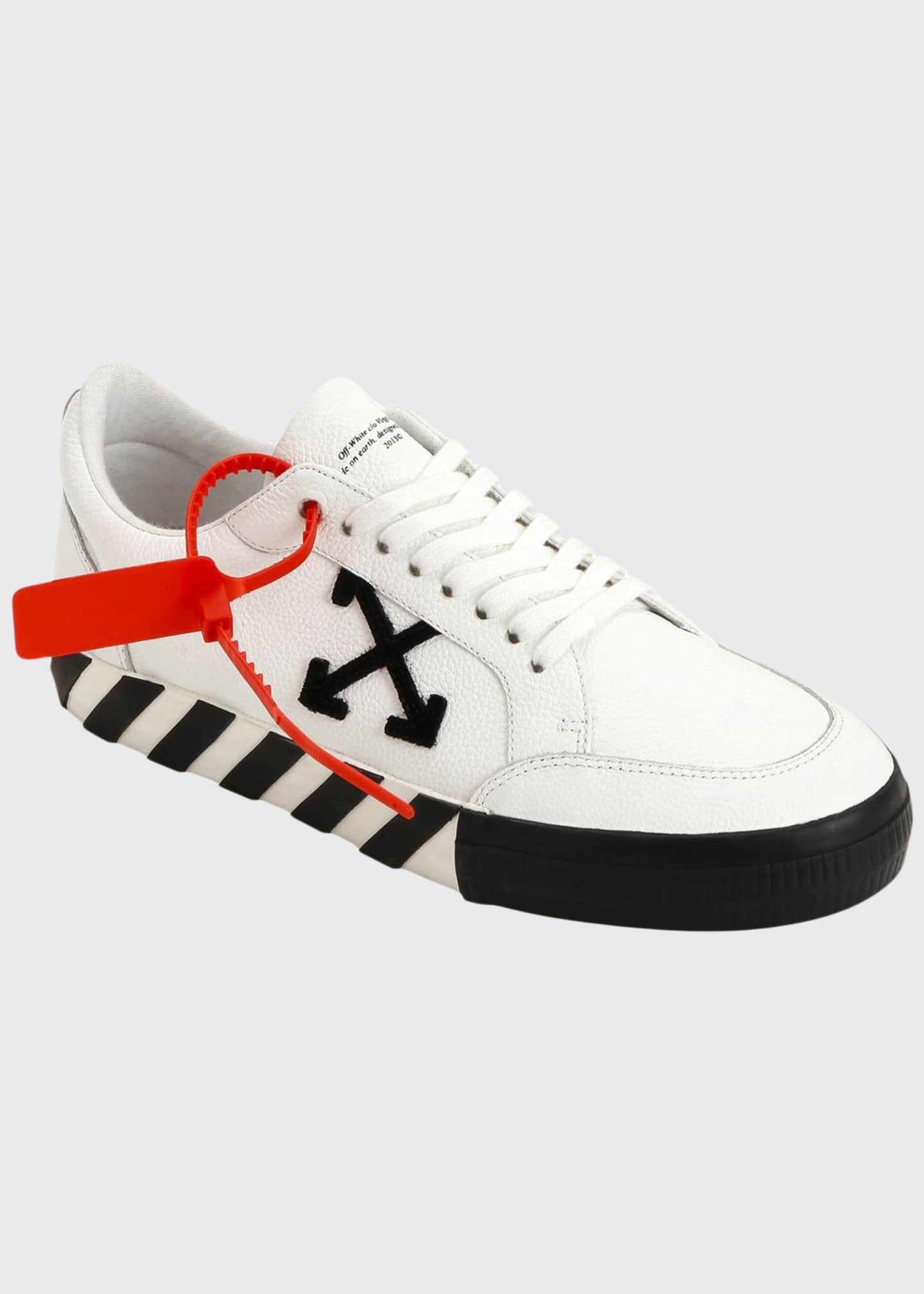Off-White Men's Arrow Leather Sneakers with Stripes - Bergdorf Goodman