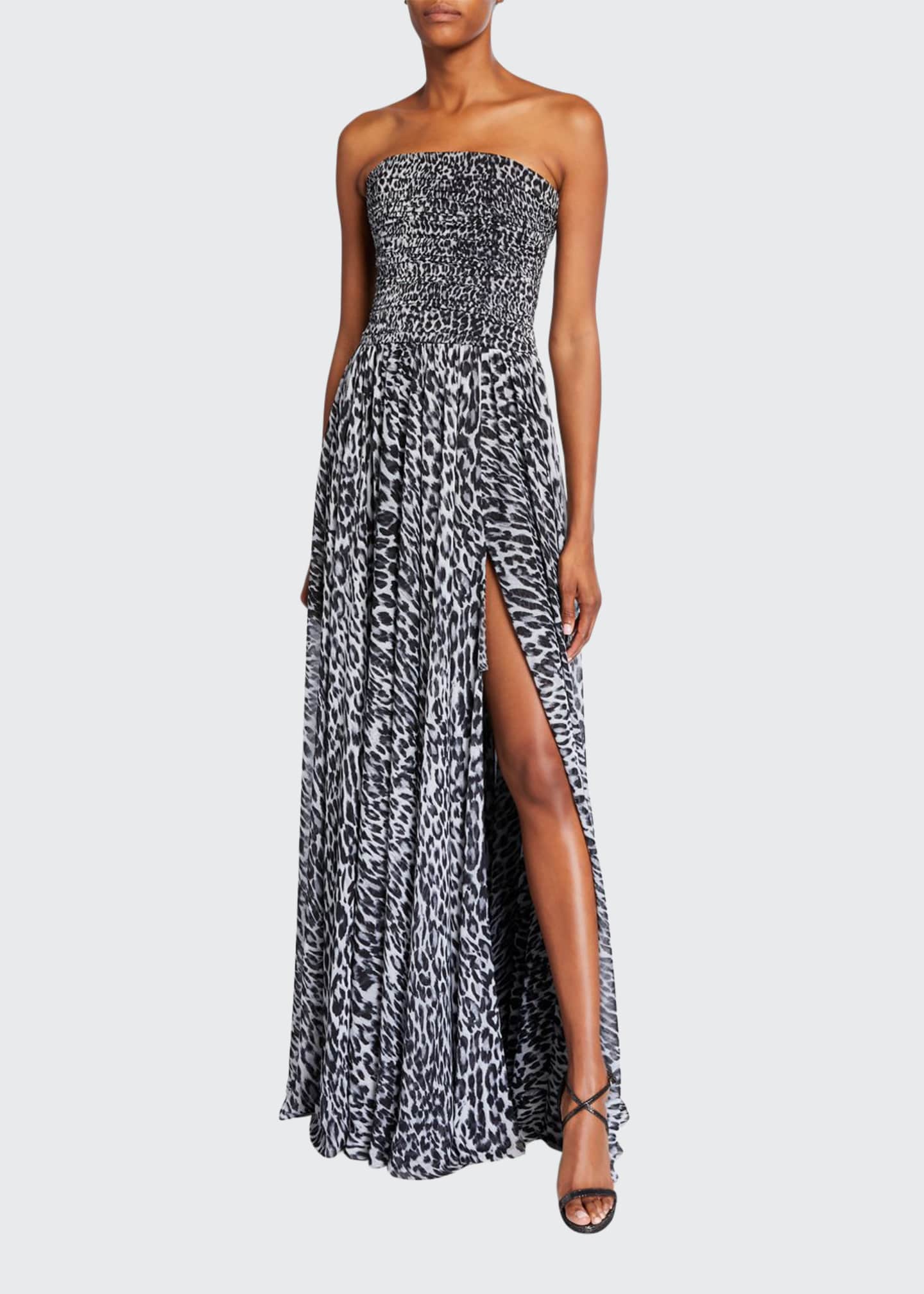 animal print strapless dress