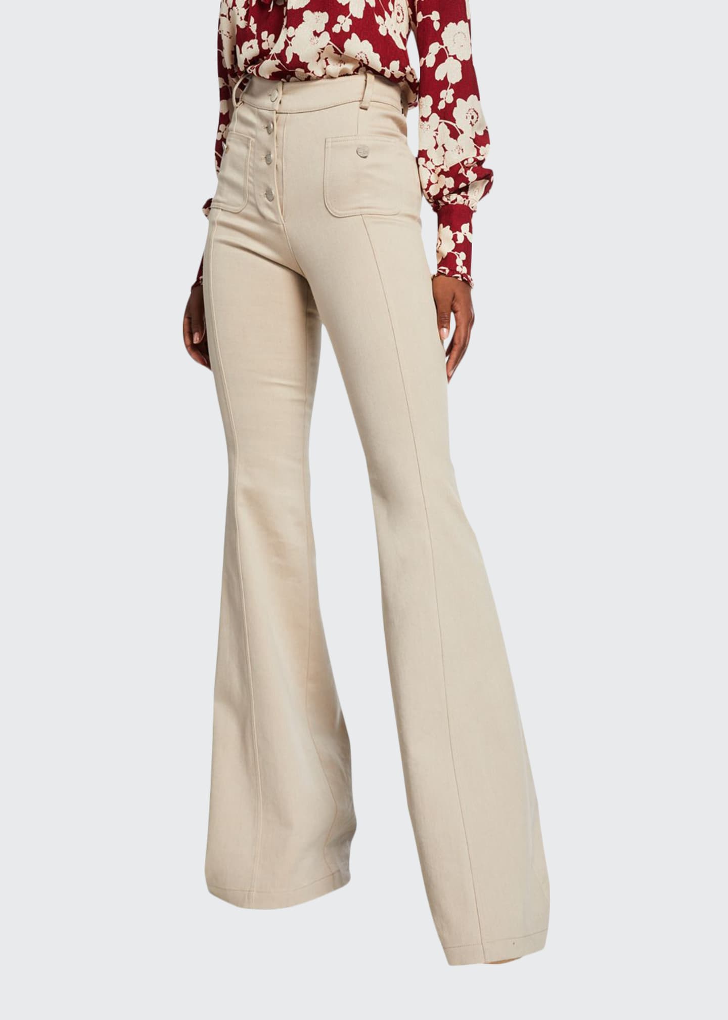 khaki flared pants