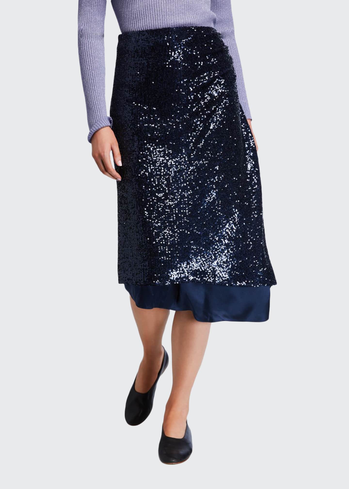 Sies Marjan Sequined Asymmetric Draped Skirt Bergdorf Goodman