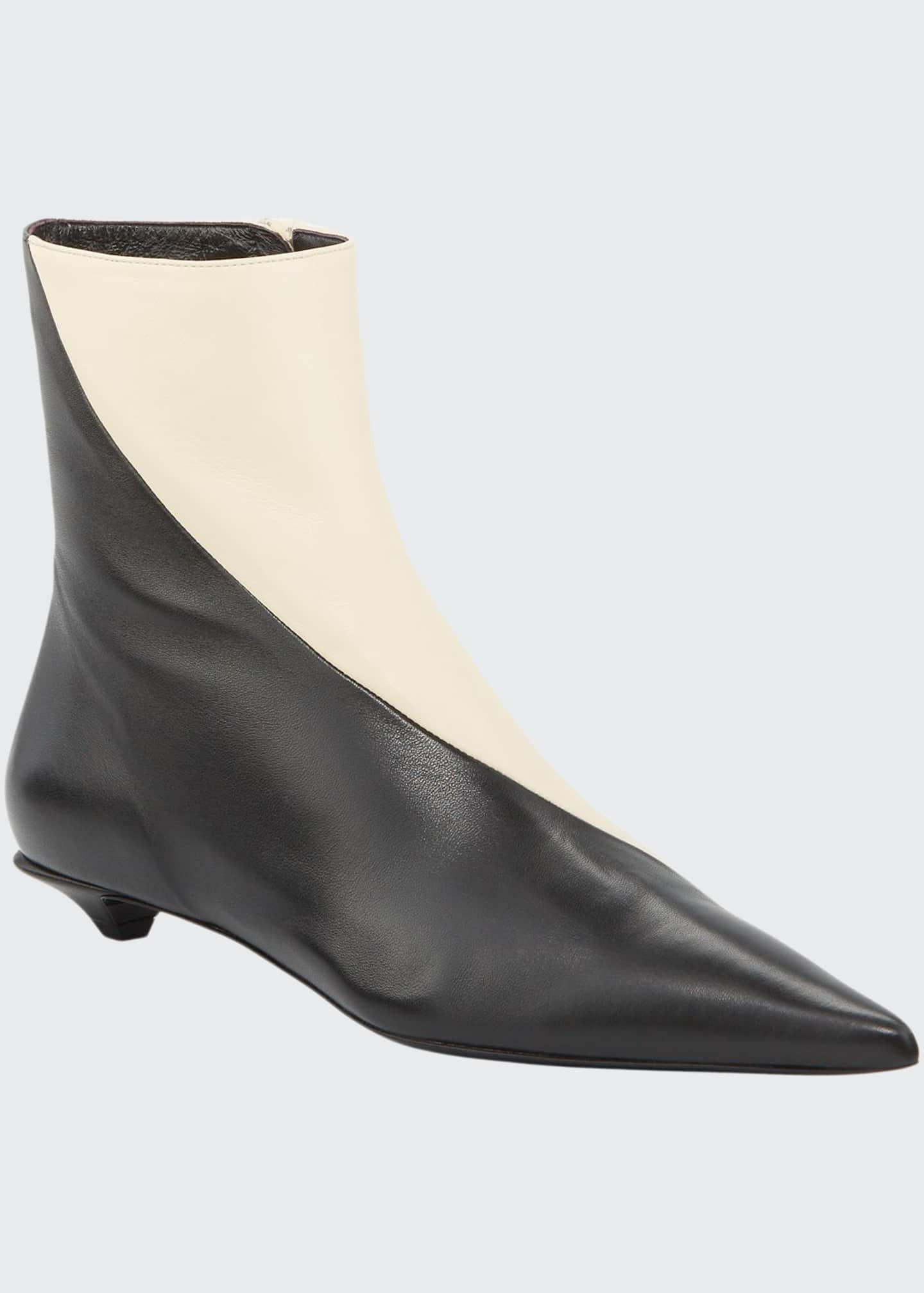 grey kitten heel booties