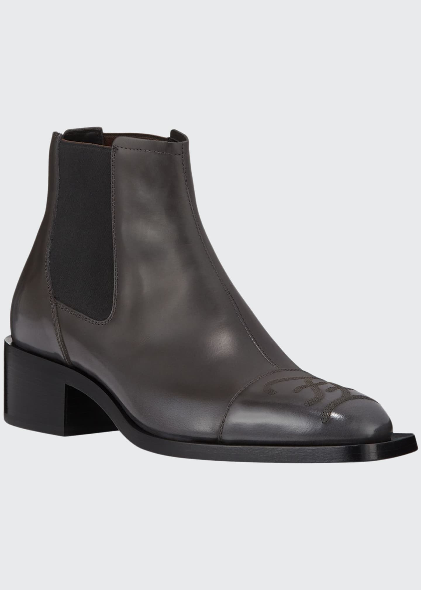 embroidered chelsea boots