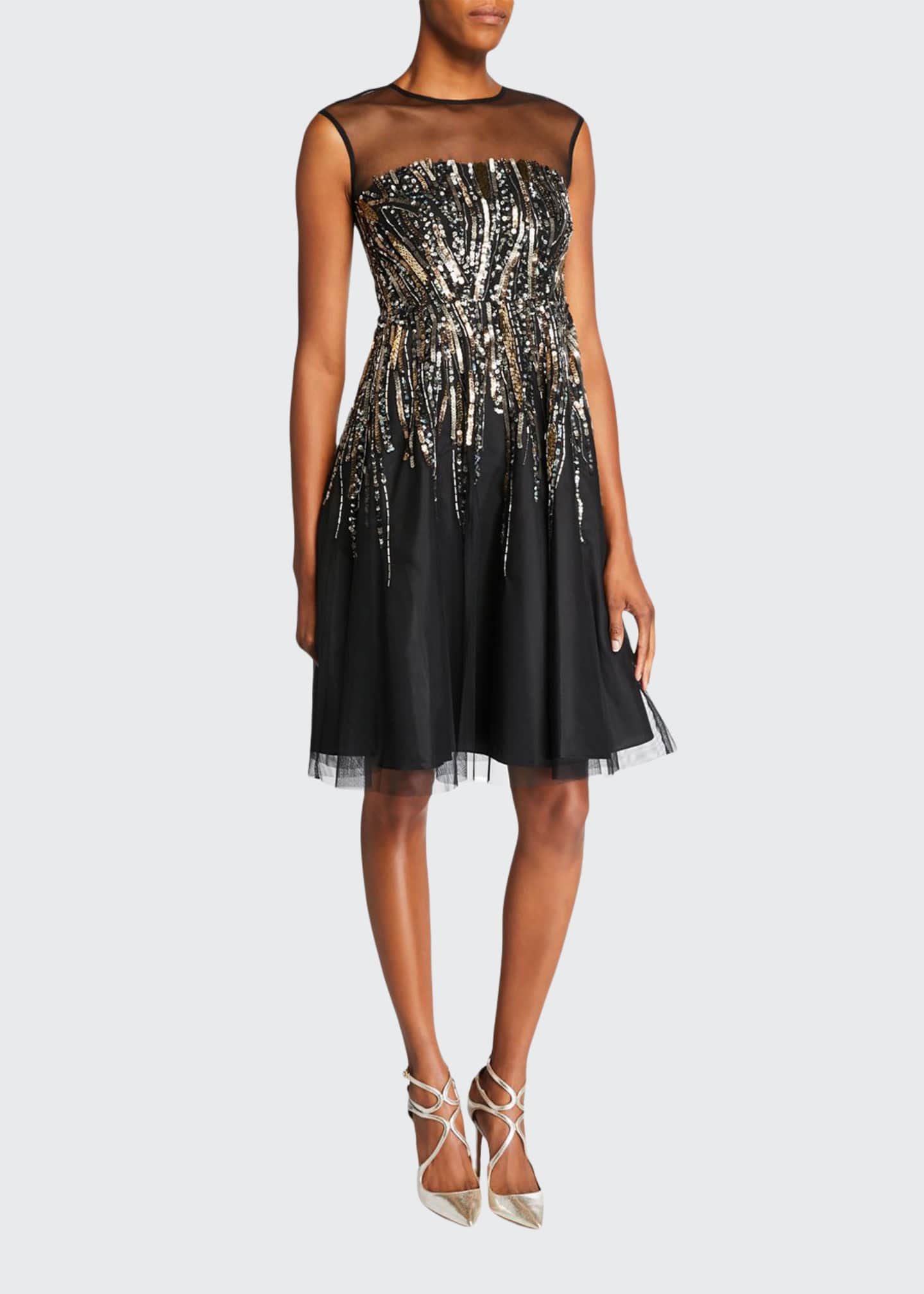 illusion cocktail dress