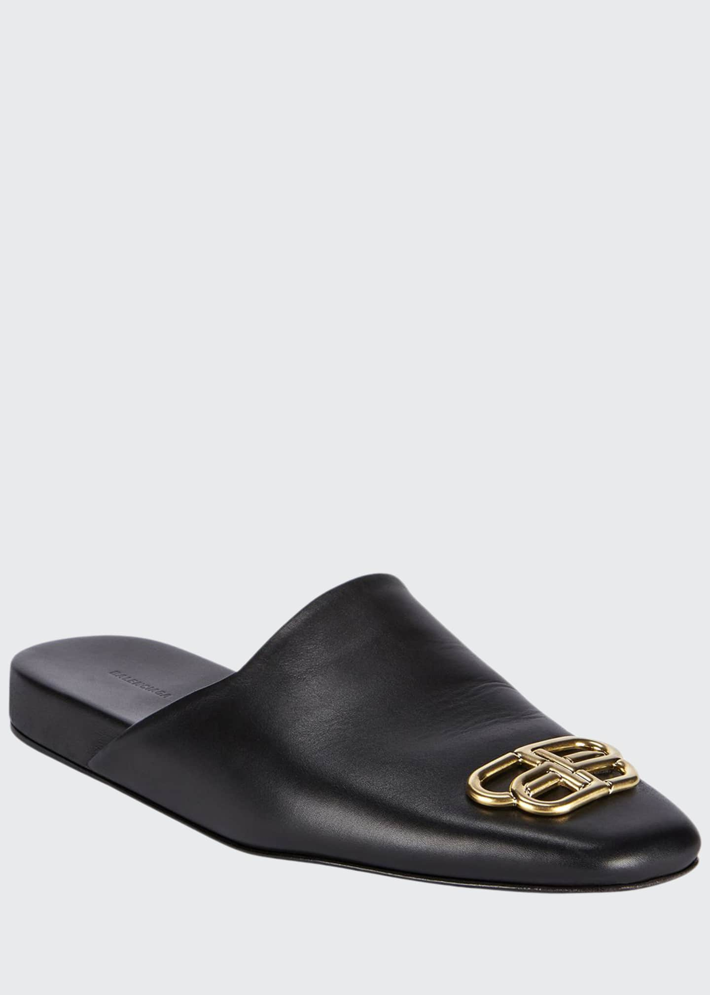 mens leather mule slipper