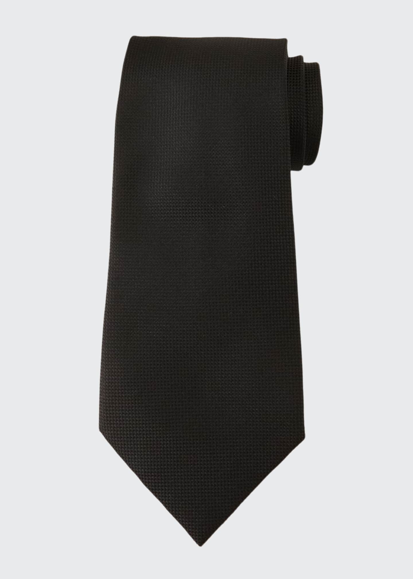 Charvet Knit Silk Tie, Black