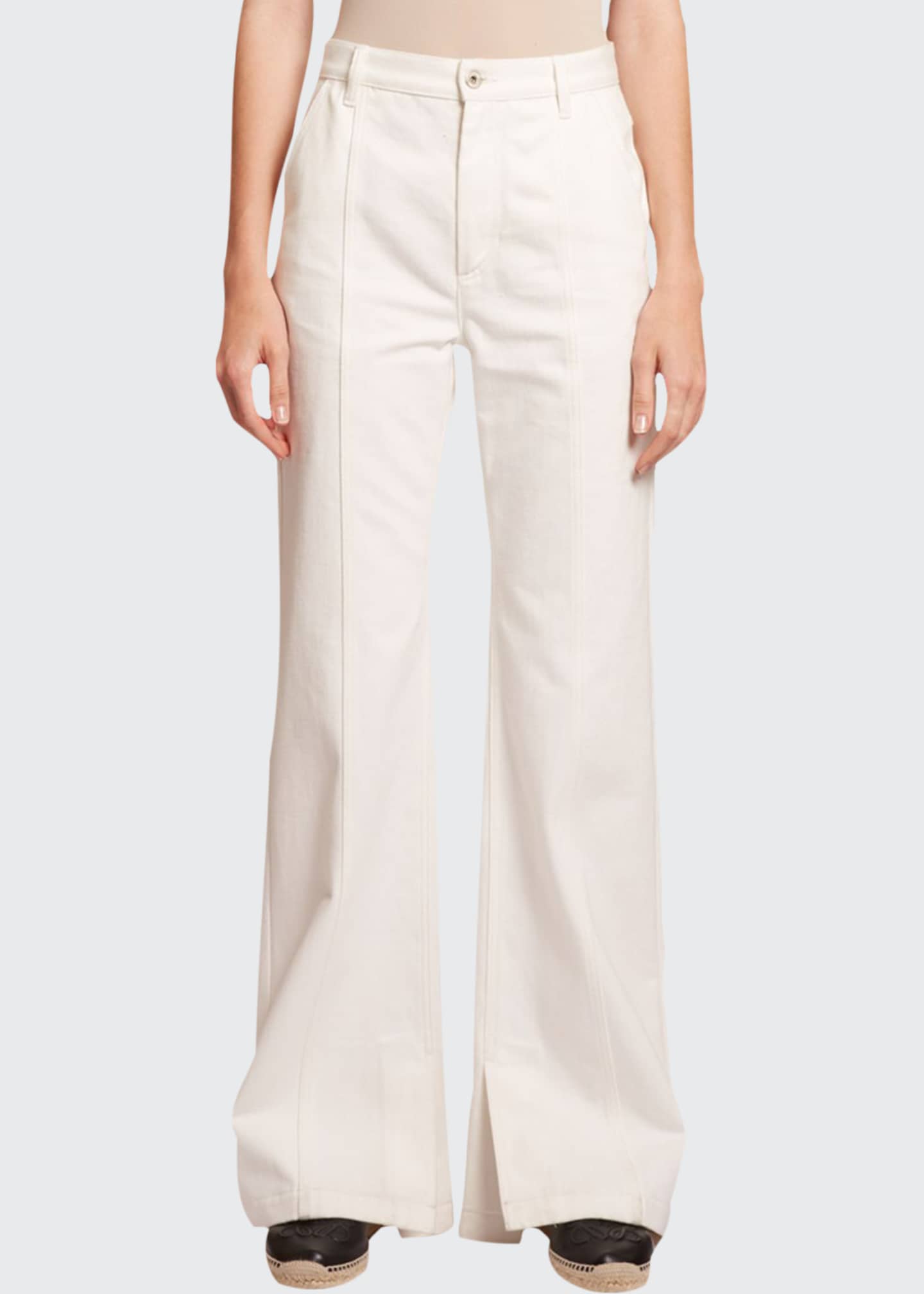 seamed flare jeans