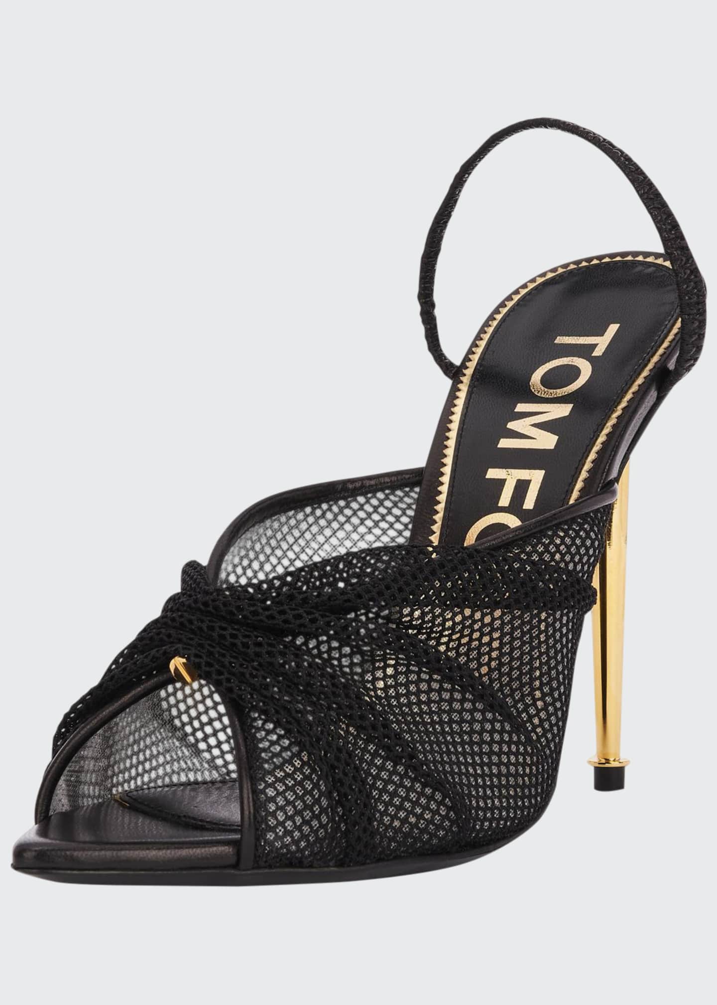 mesh slingback pumps