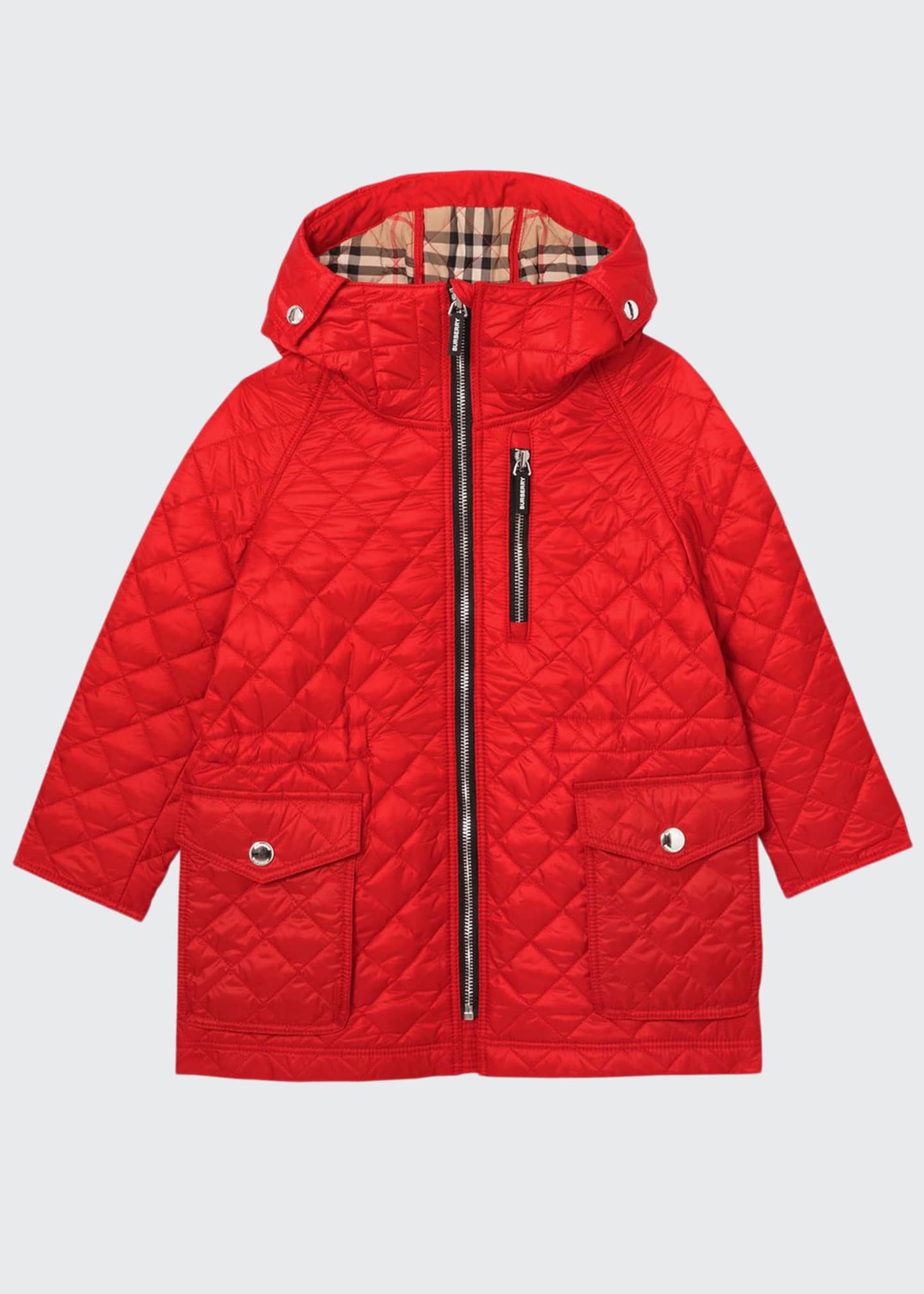 Burberry Quilted Nylon Toggle Coat, Boys' Printed ShortSleeve Shirt