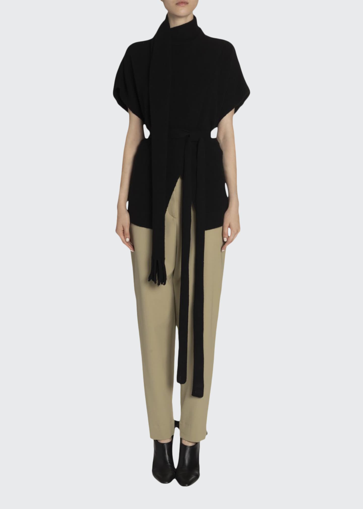 Proenza Schouler Wool Cashmere Mock Neck Draped Sweater Bergdorf