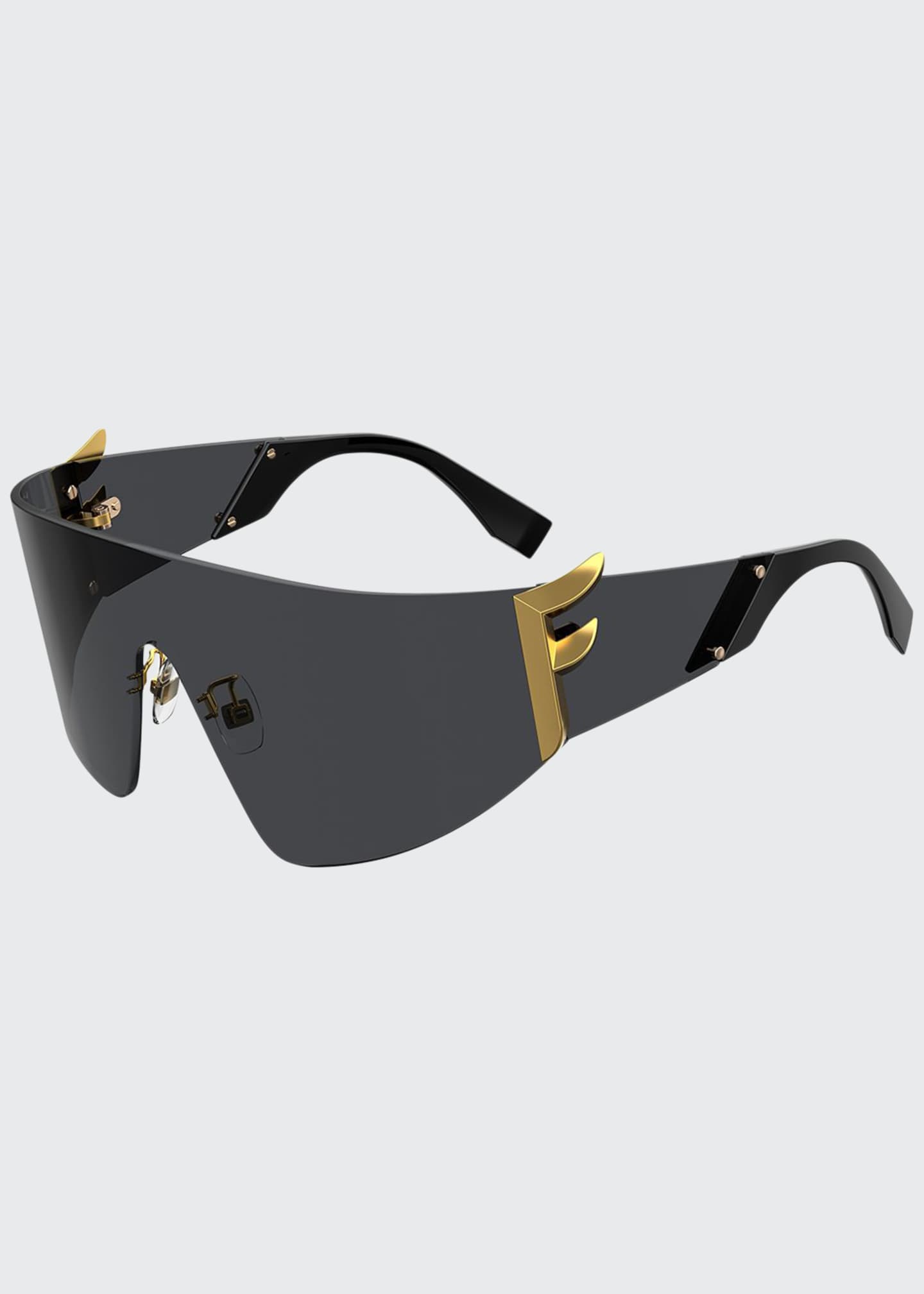 Fendi Eyeline Mitered Shield Sunglasses