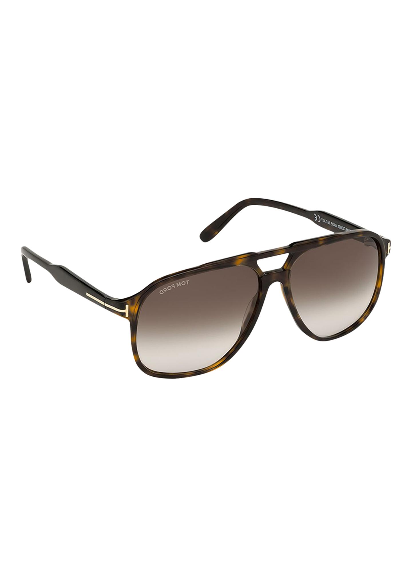 TOM FORD Men's Raoul Gradient Tortoiseshell Aviator Sunglasses