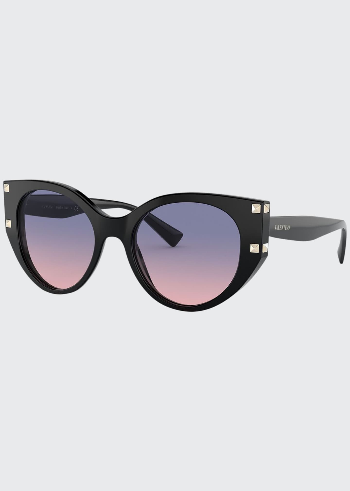 Valentino Cat Eye Acetate Sunglasses W Rockstud Trim Bergdorf