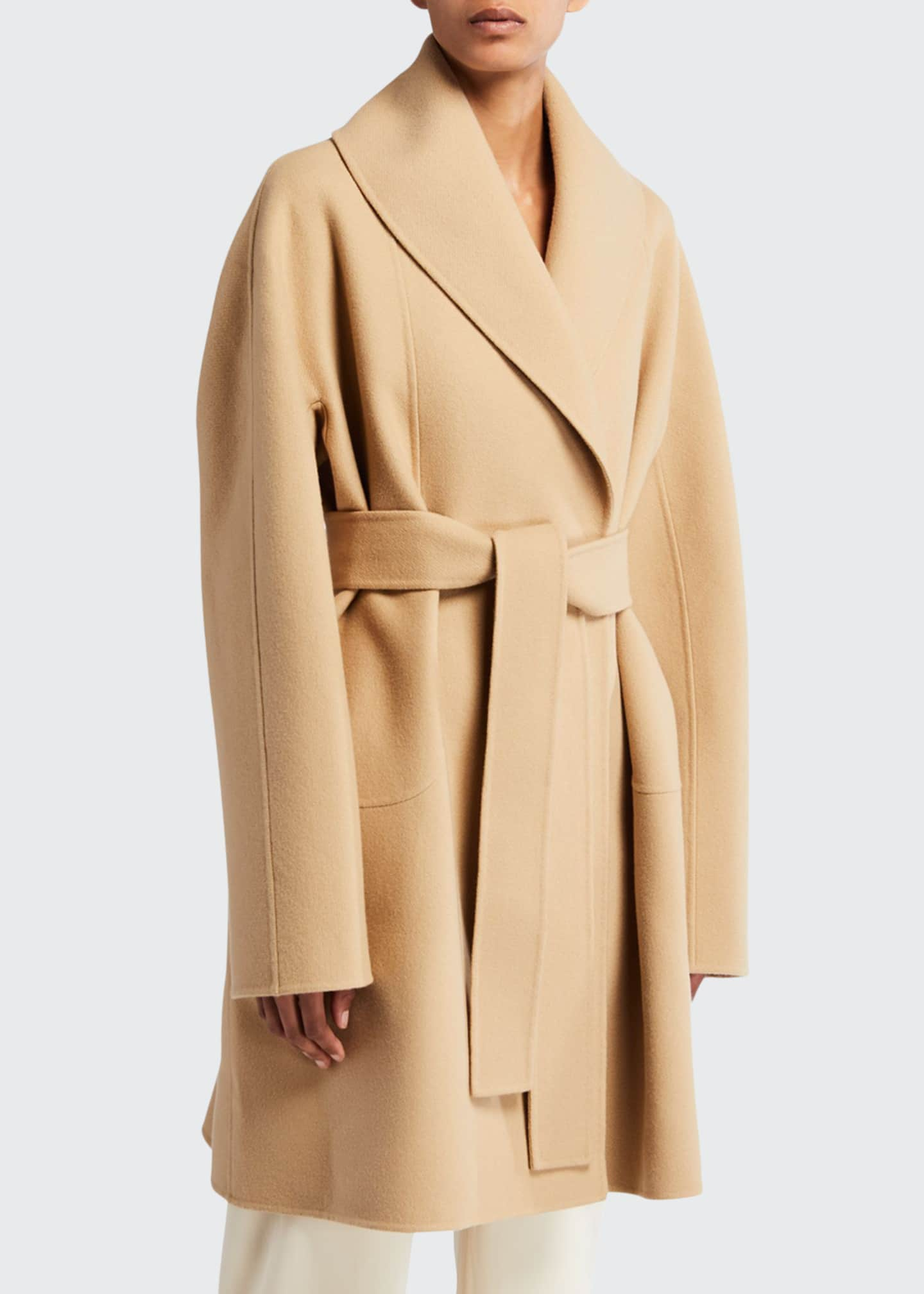 boiled wool wrap coat