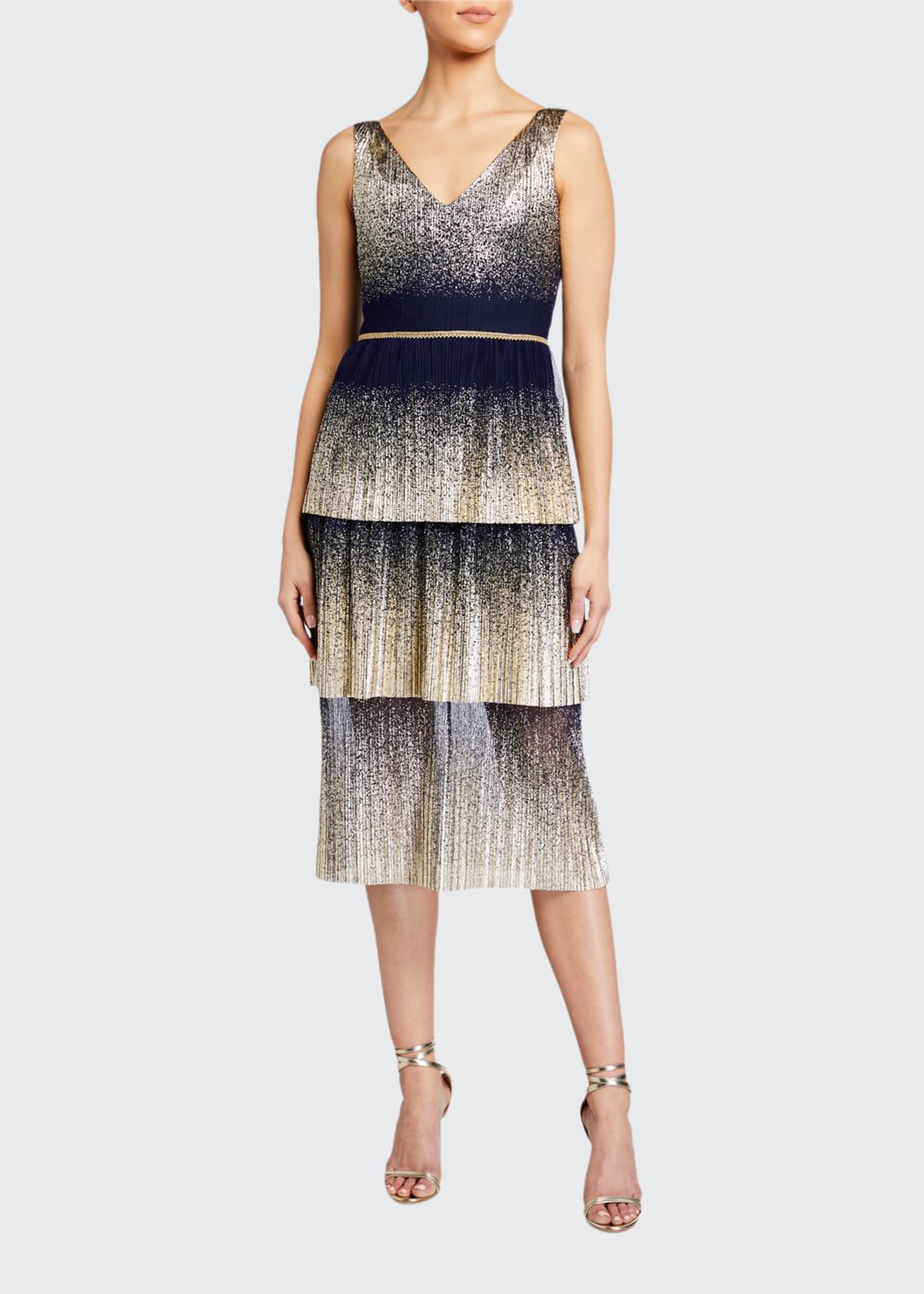 pleated cocktail dress