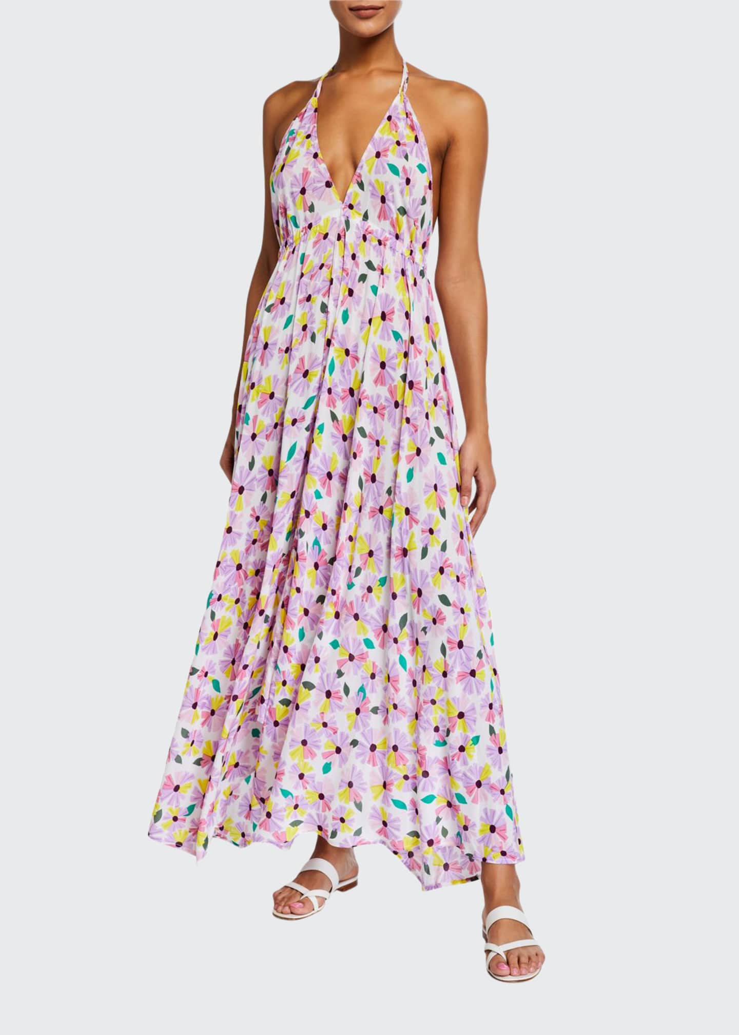 floral halter maxi dress