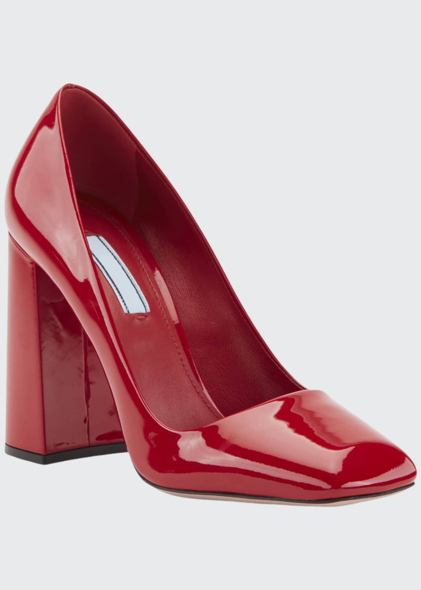 prada block heel pumps