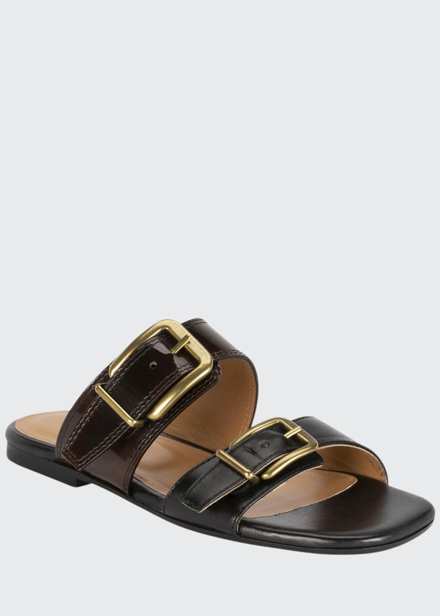 sandals with two straps and buckles