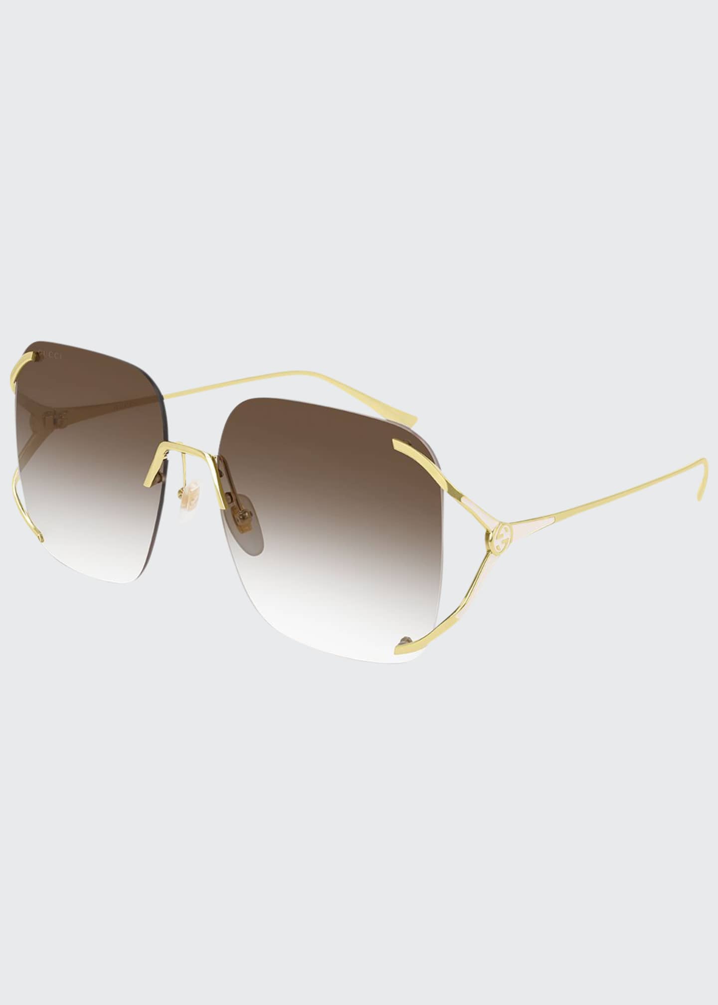 Gucci rimless square metal sunglasses Clearance