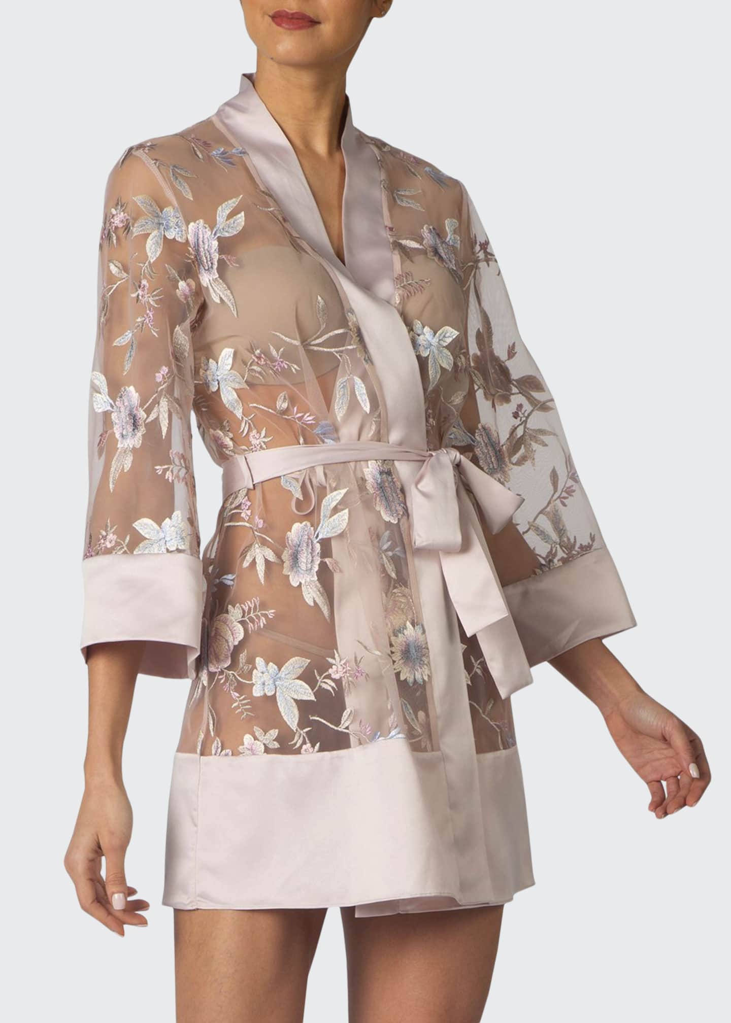 Rya Collection Stunning FloralEmbroidered CoverUp Robe Bergdorf Goodman