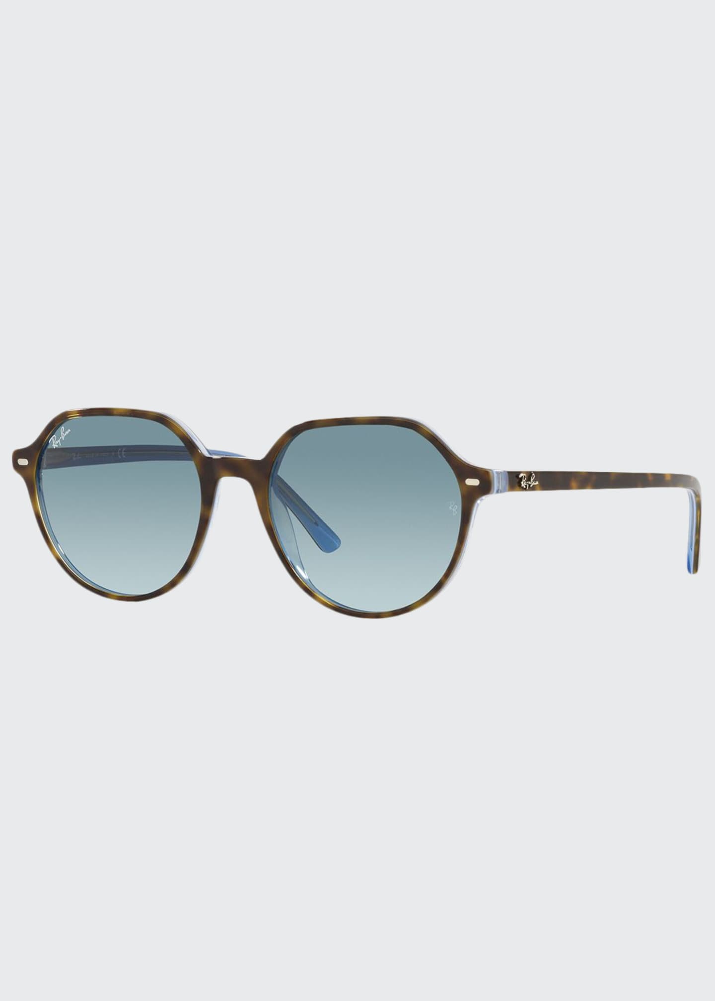 Ray Ban Geometric Acetate Sunglasses Blue Havana Bergdorf Goodman 