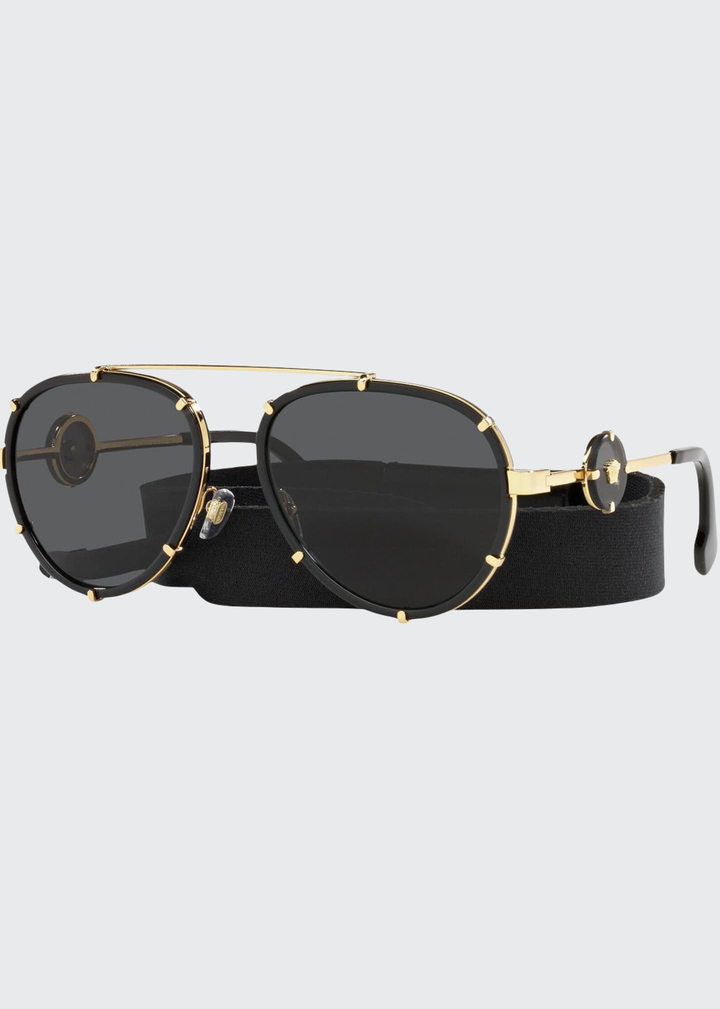 Versace Medusa Metal Aviator Sunglasses Bergdorf Goodman 