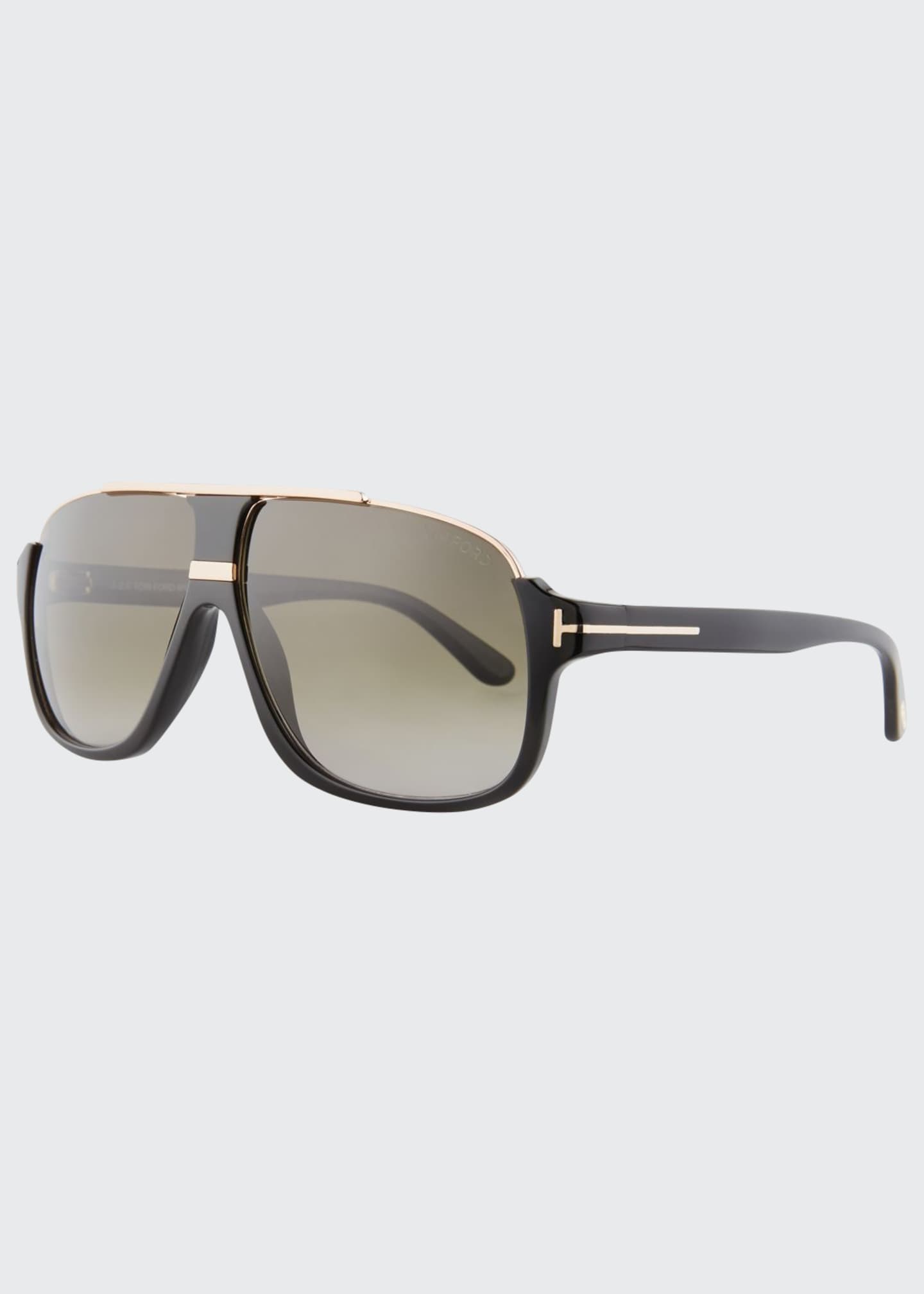 TOM FORD Elliot Universal-Fit Aviator Sunglasses, Shiny Black/Rose ...