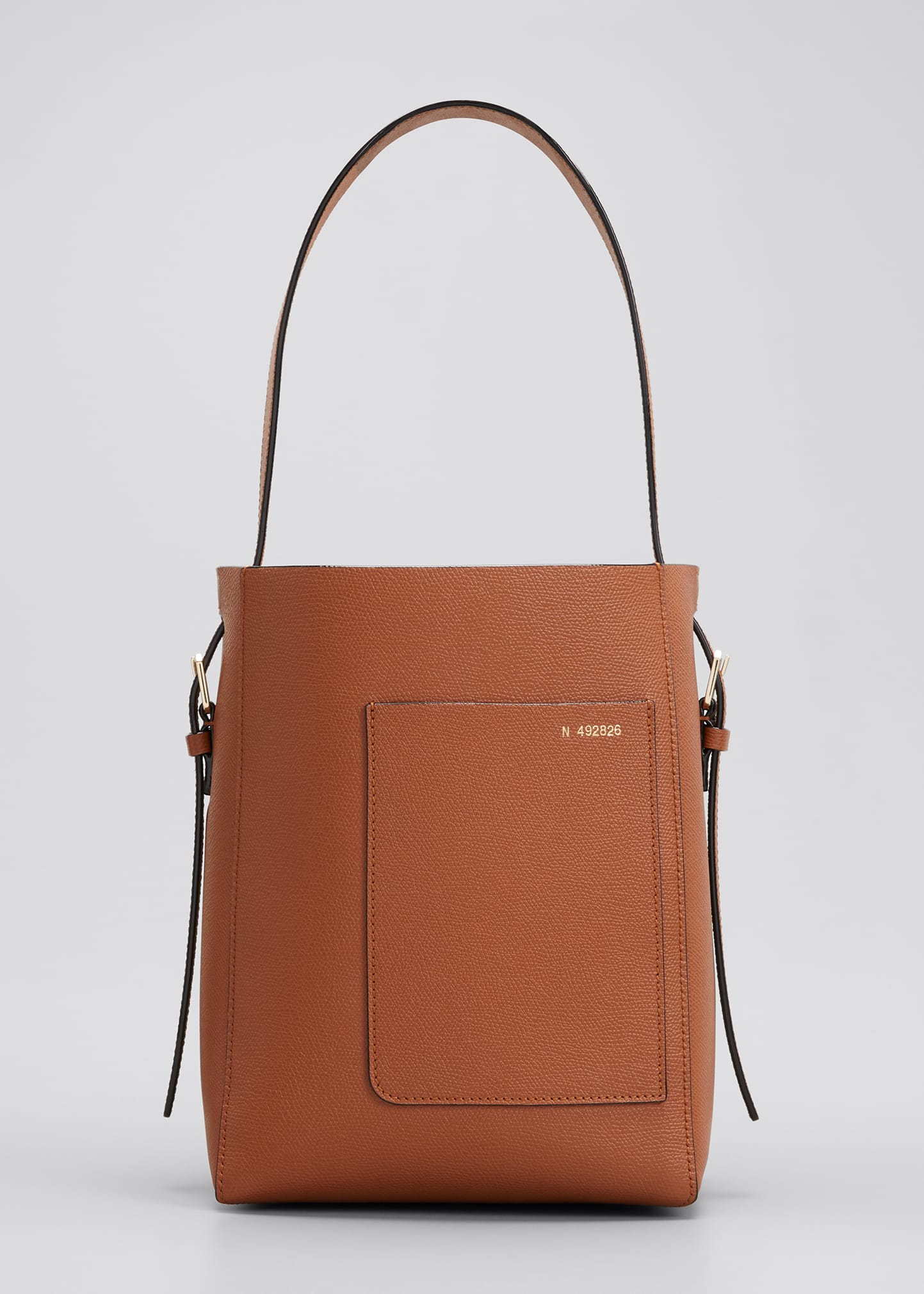 Valextra Pebbled Leather Top Handle Bucket Tote Bag In Gold ModeSens