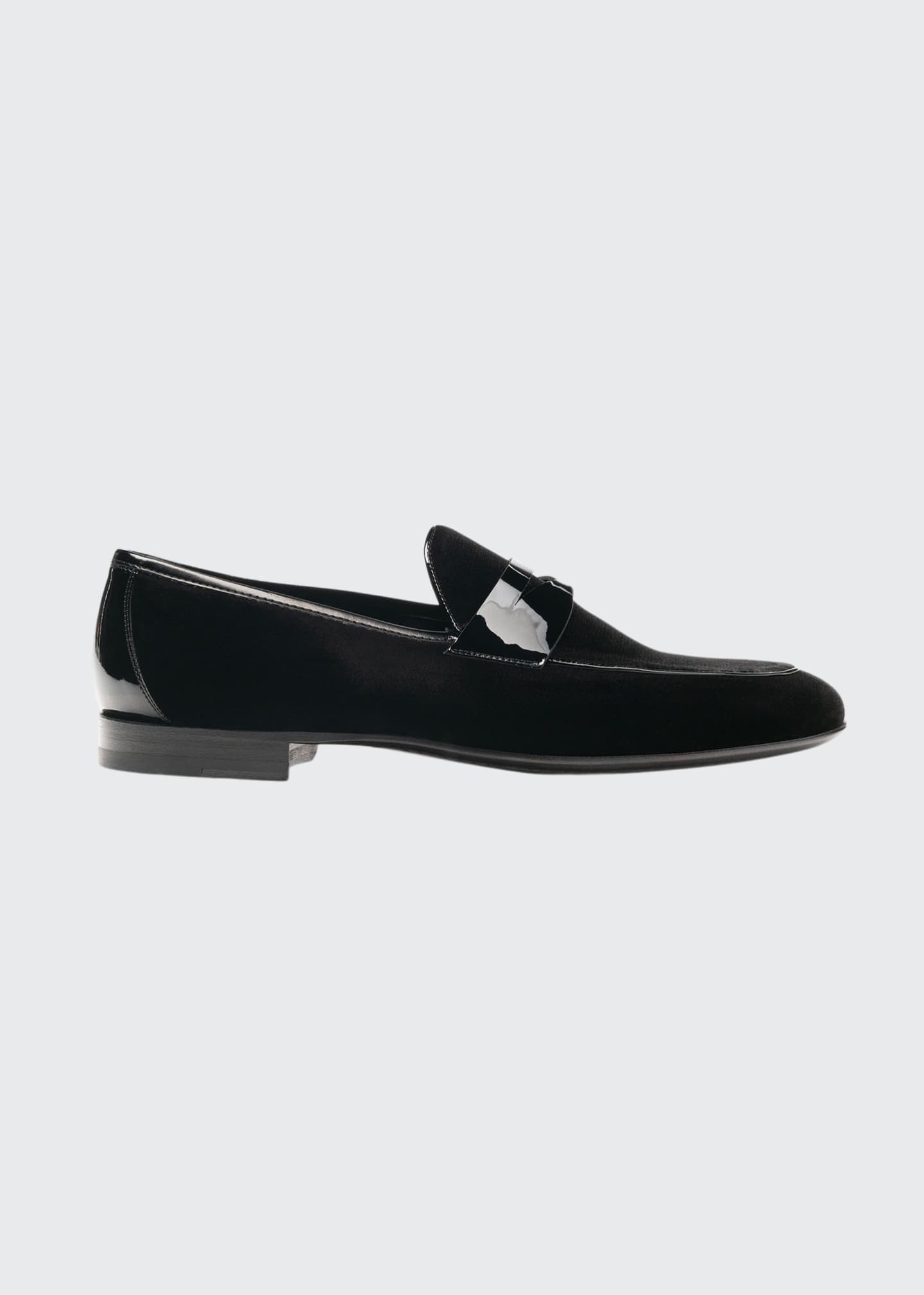 Magnanni Men's Velvet & Patent Leather Loafers - Bergdorf Goodman