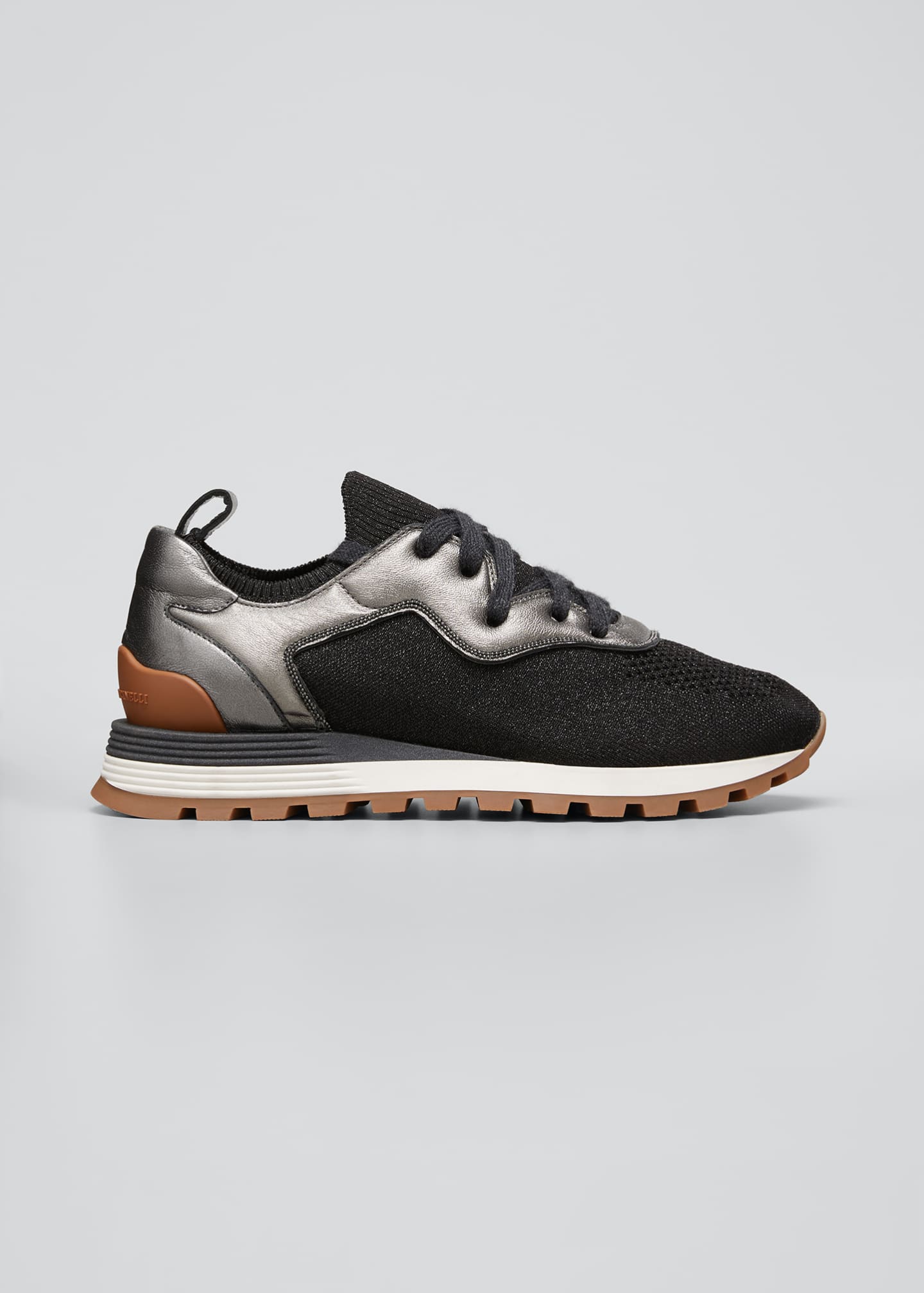 Brunello Cucinelli Metallic Knit Runner Sneakers - Bergdorf Goodman