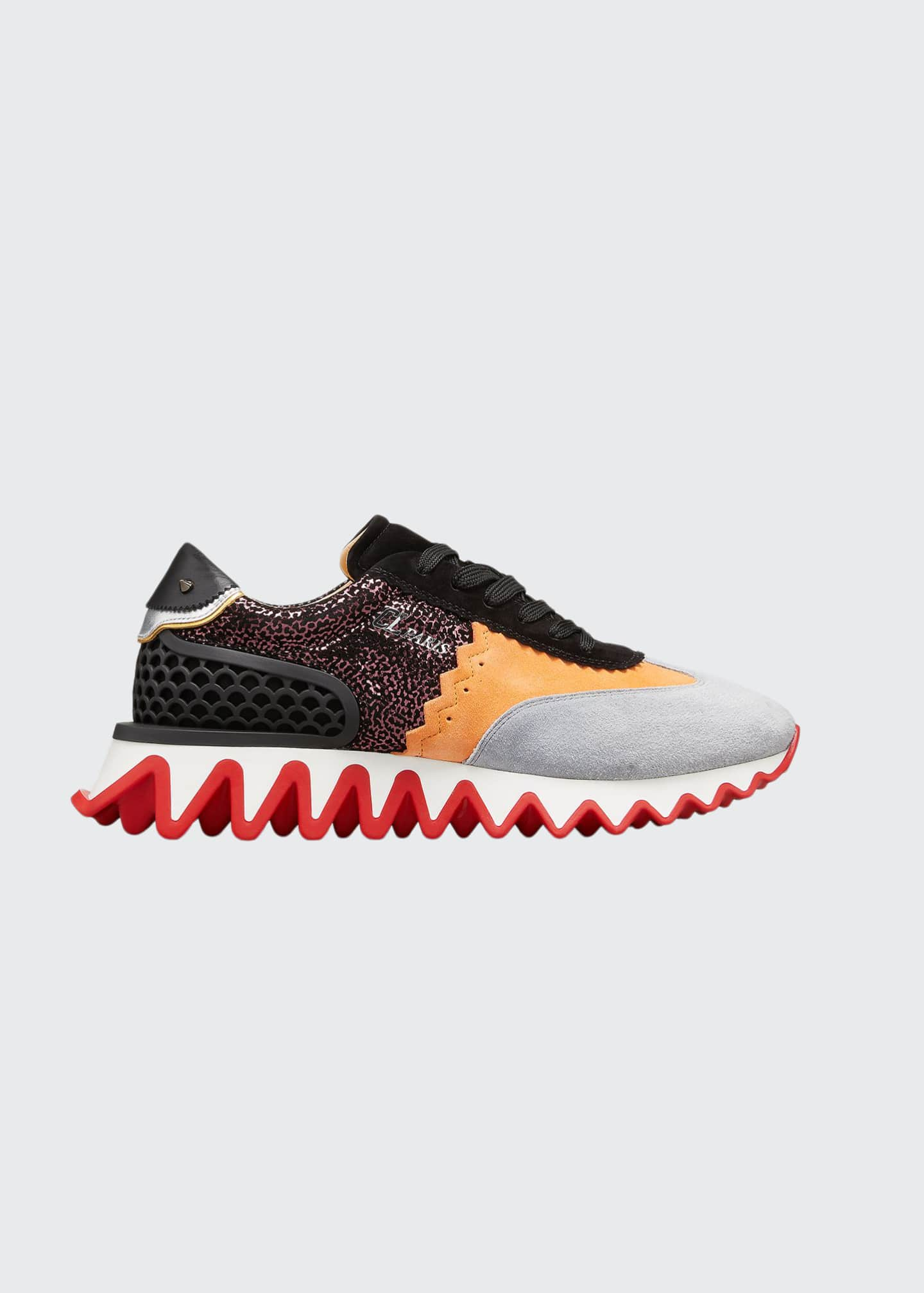 Christian Louboutin Men's Loubishark Mix-Media Red Sole Sneakers