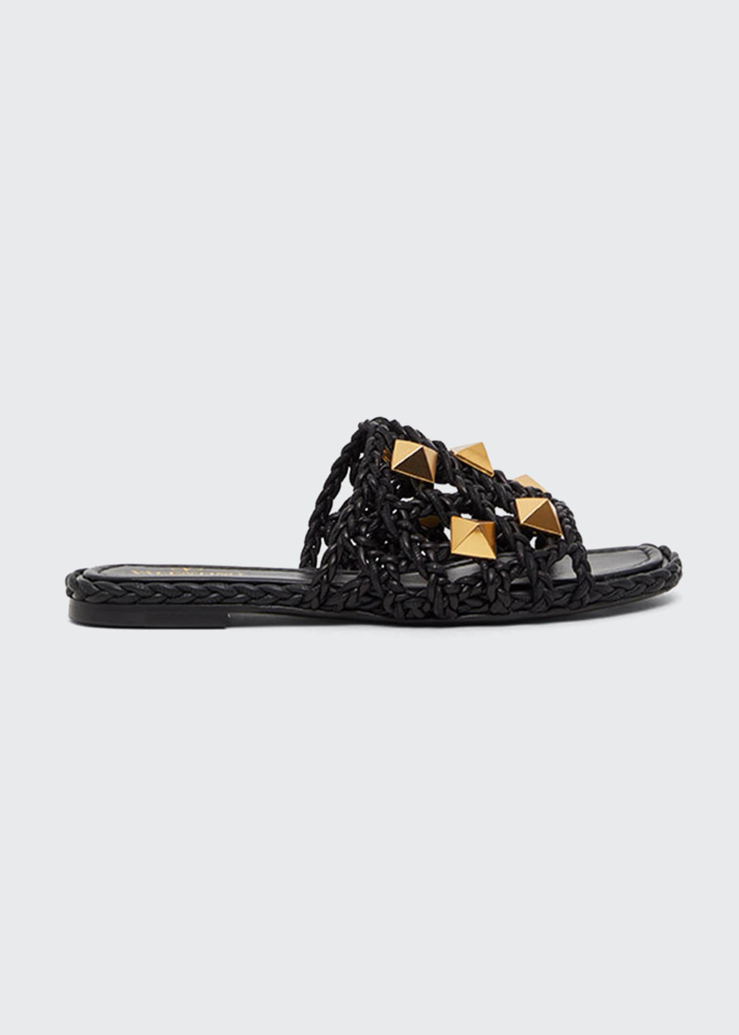 valentino roman stud flat slide
