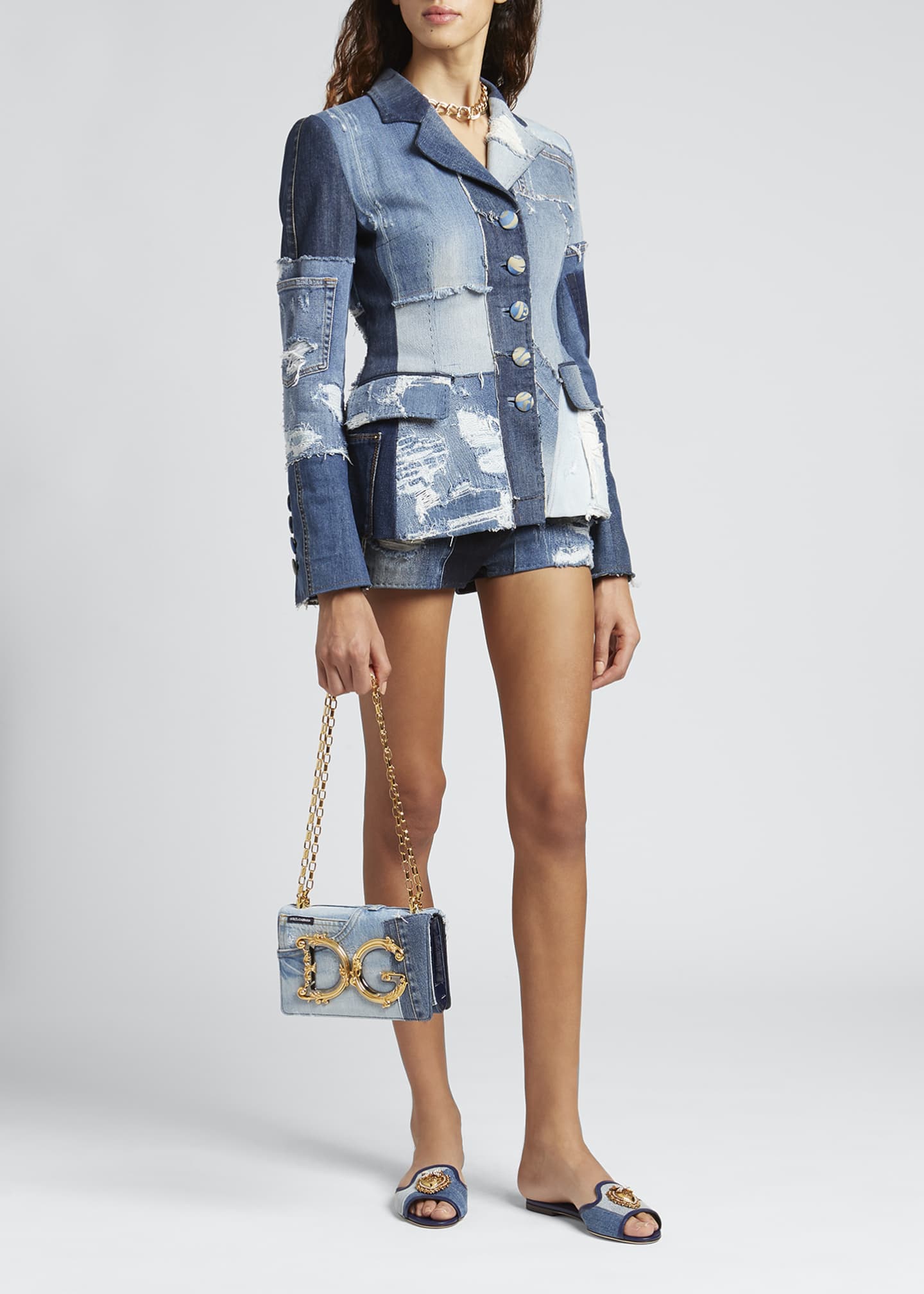 dolce and gabbana patchwork blazer