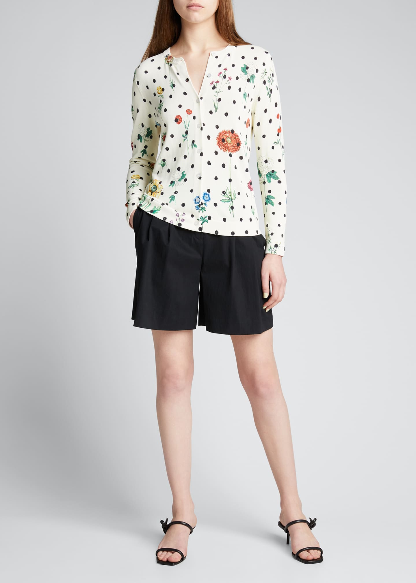 Oscar de la Renta FloralPrint Knit Cardigan Bergdorf Goodman