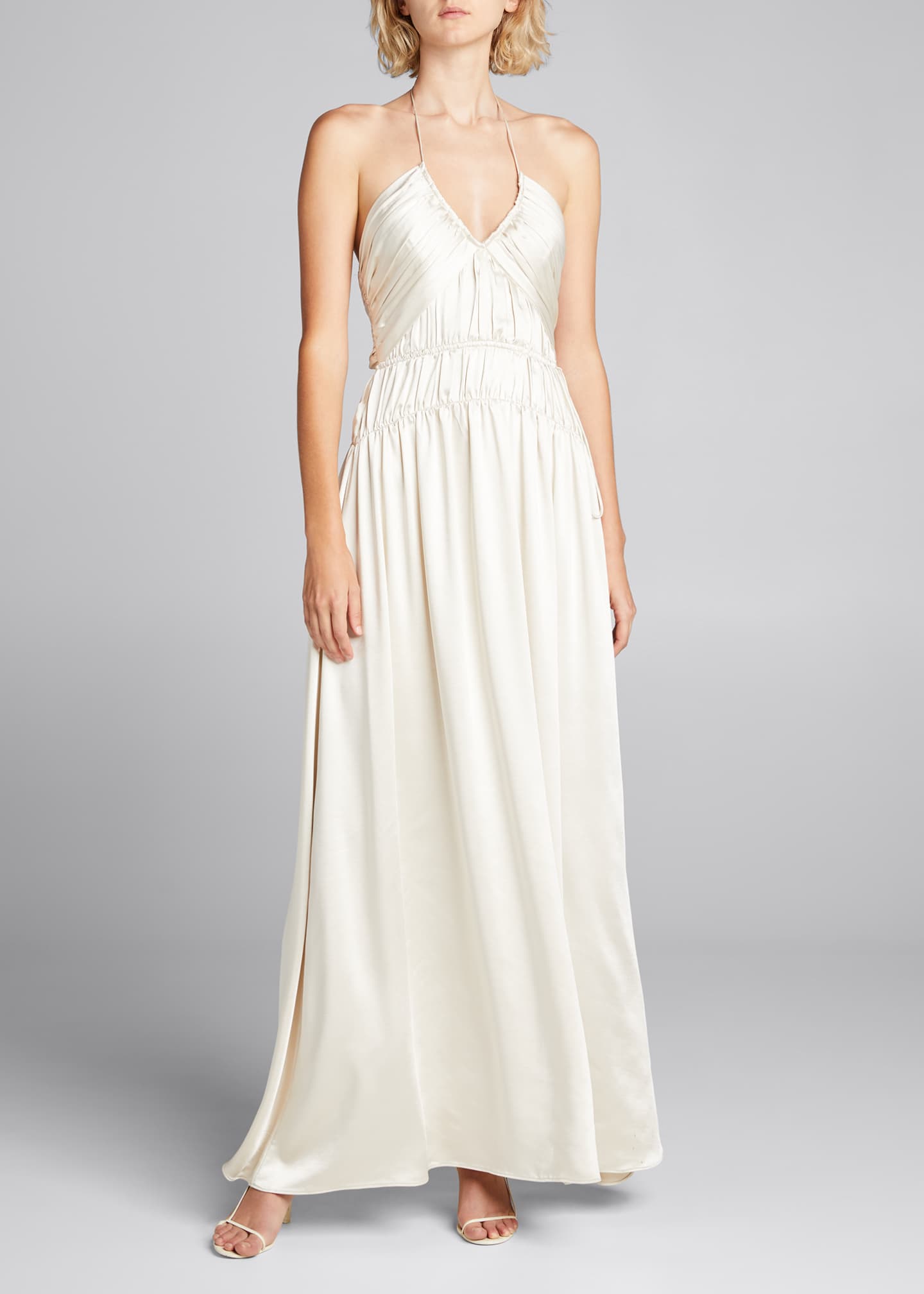 Jonathan Simkhai Clementine Leisure Halter Gown with Open Back
