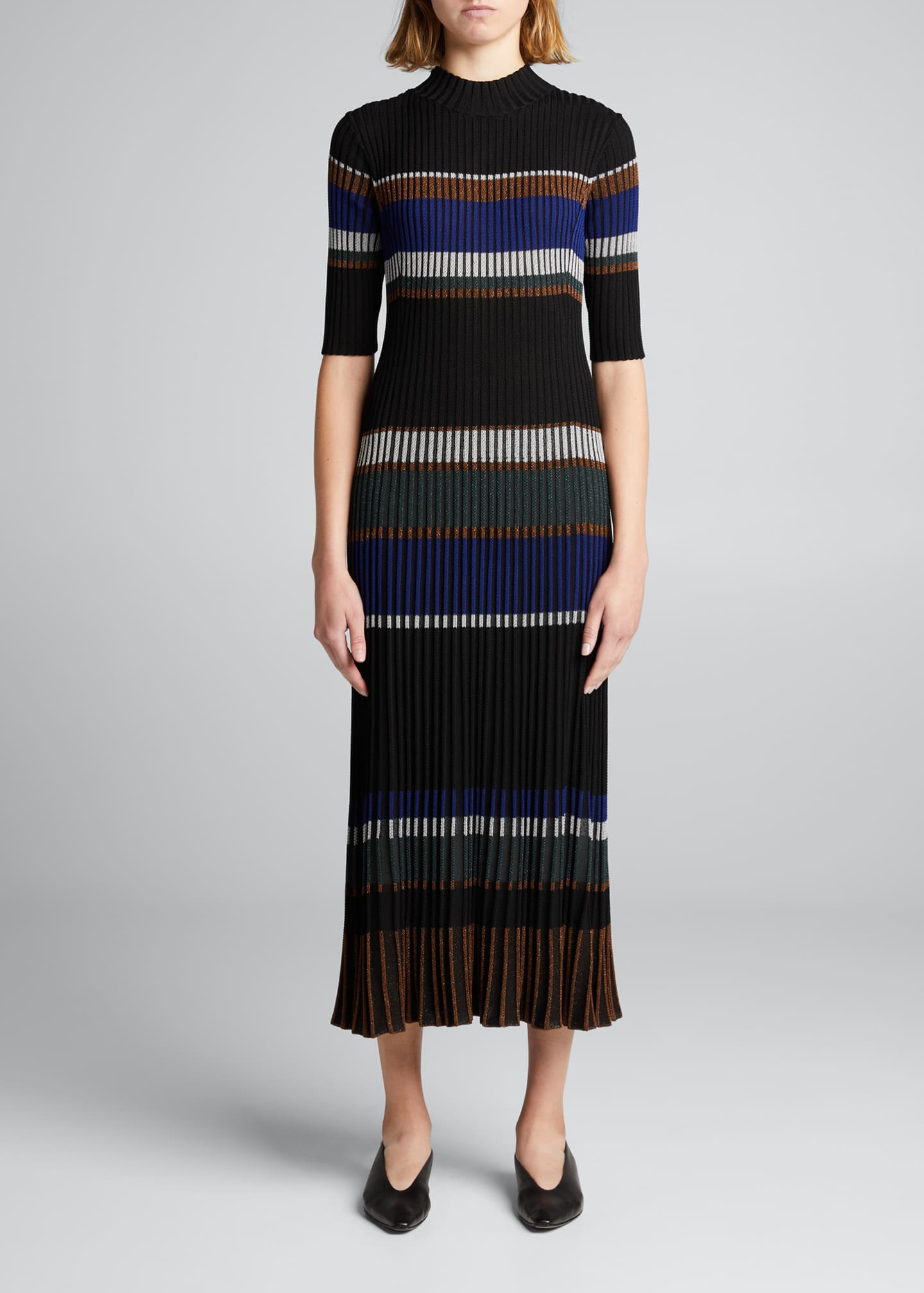 Proenza Schouler Zigzag Stripe Metallic Knit Dress - Bergdorf Goodman