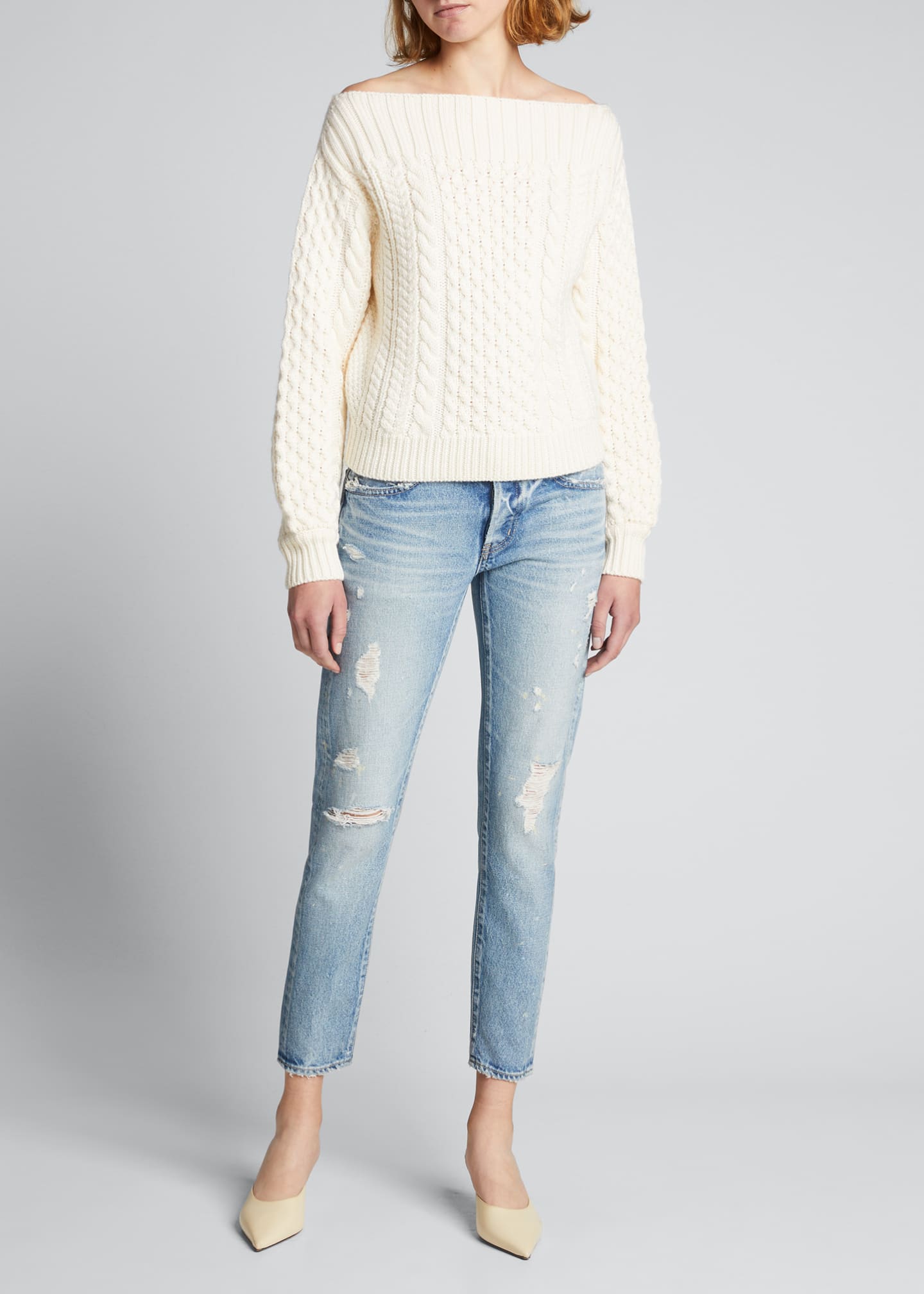MOUSSY VINTAGE Aberdeen Tapered Distressed Jeans - Bergdorf Goodman