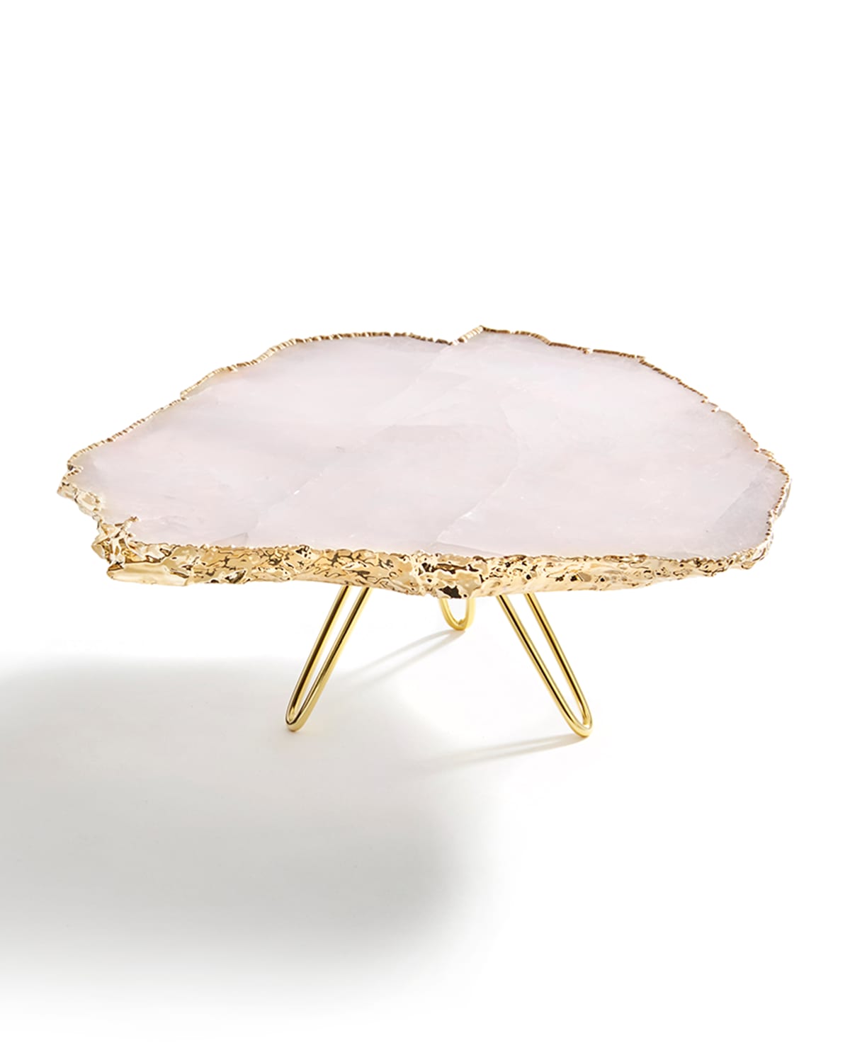 Anna New York Torta Rose Quartz Cake Stand, Gold