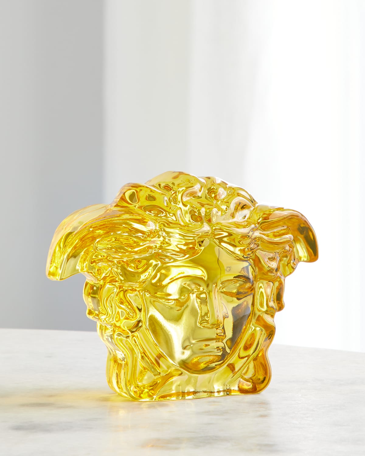 Versace Amber Medusa Paperweight In Red