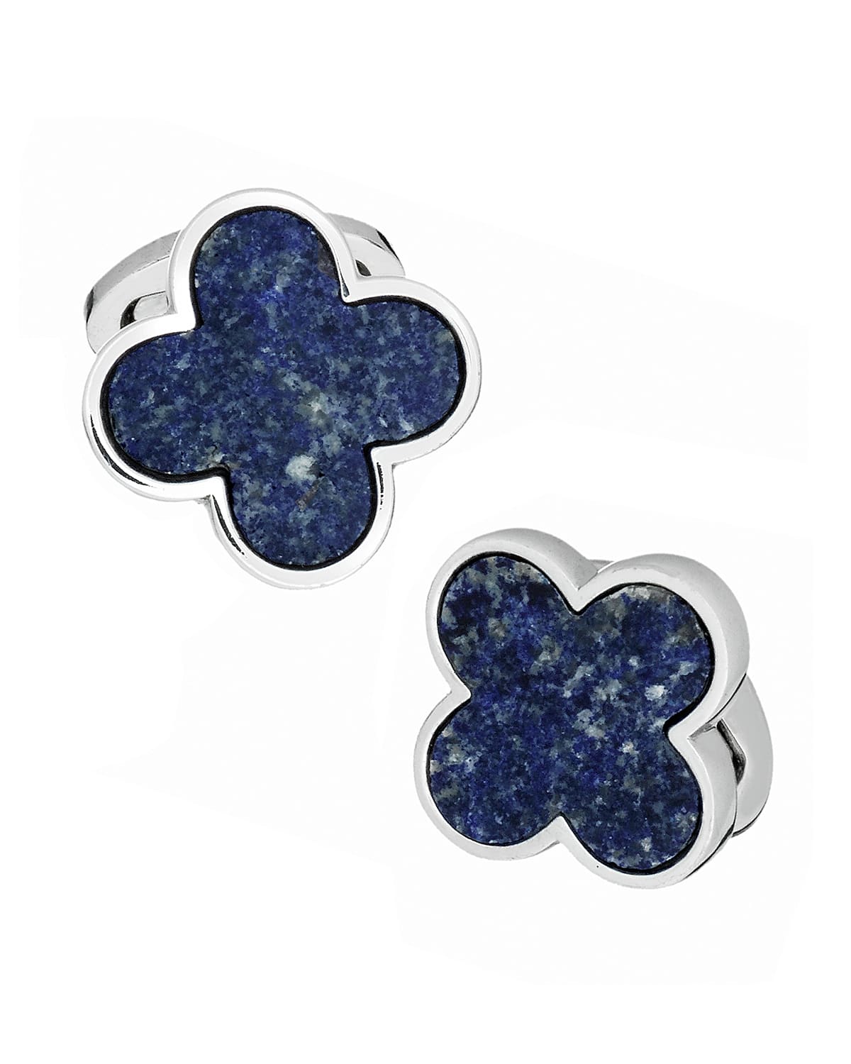 Jan Leslie Lapis Clover Cuff Links In Silver