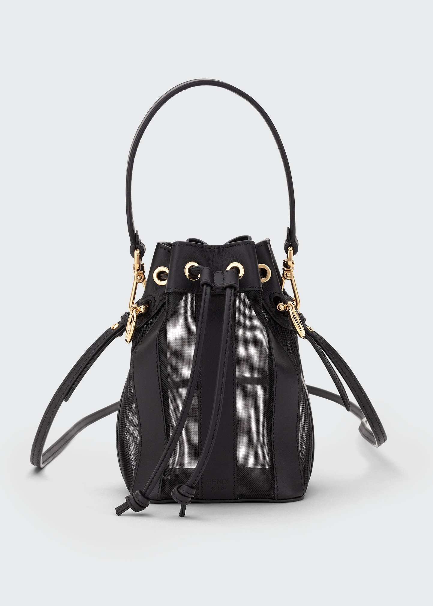 Fendi Mon Tresor Mini Leather Mesh Bucket Bag Smart Closet