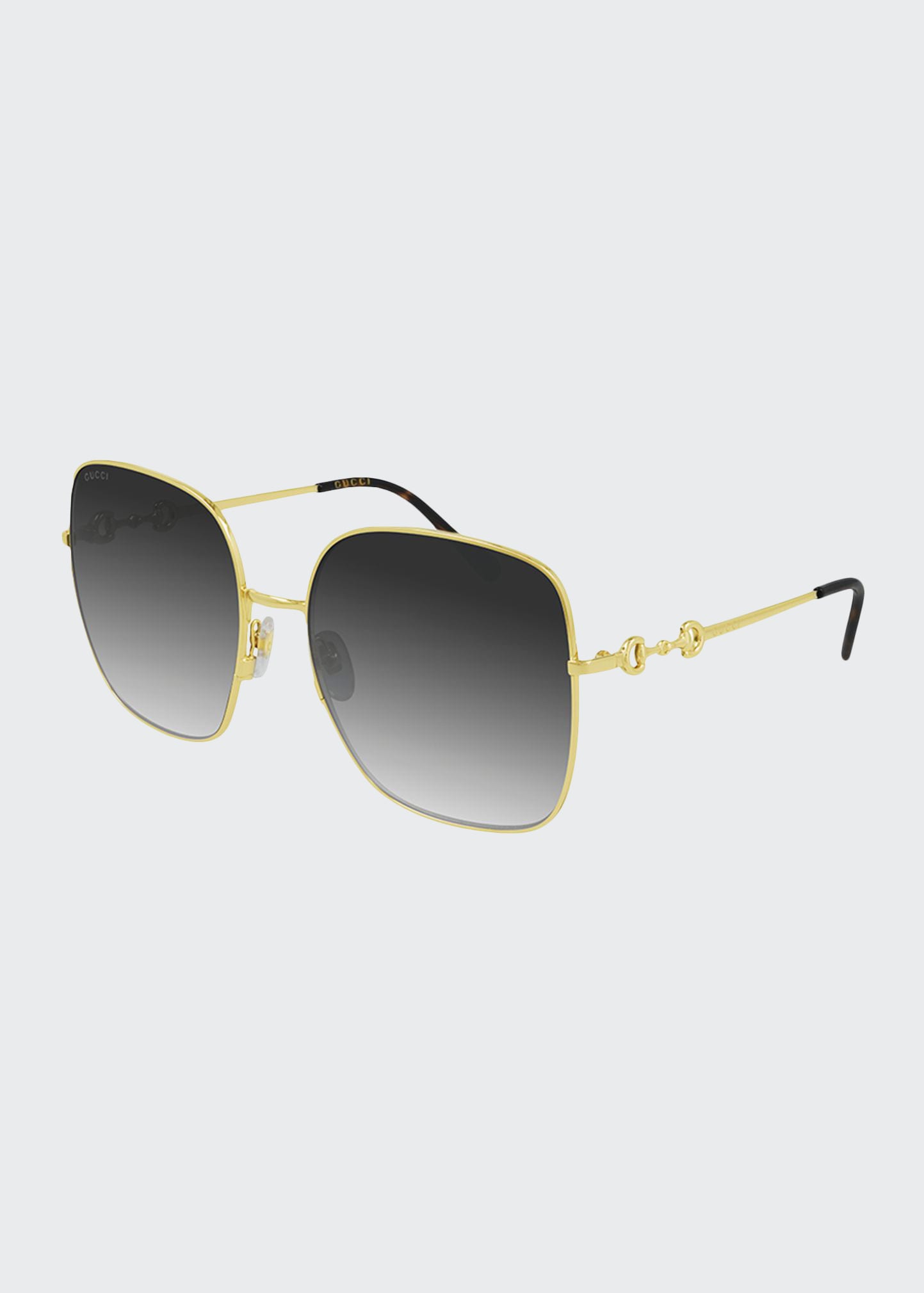 Gucci Oversized Classic Square Sunglasses In Gray / Gold
